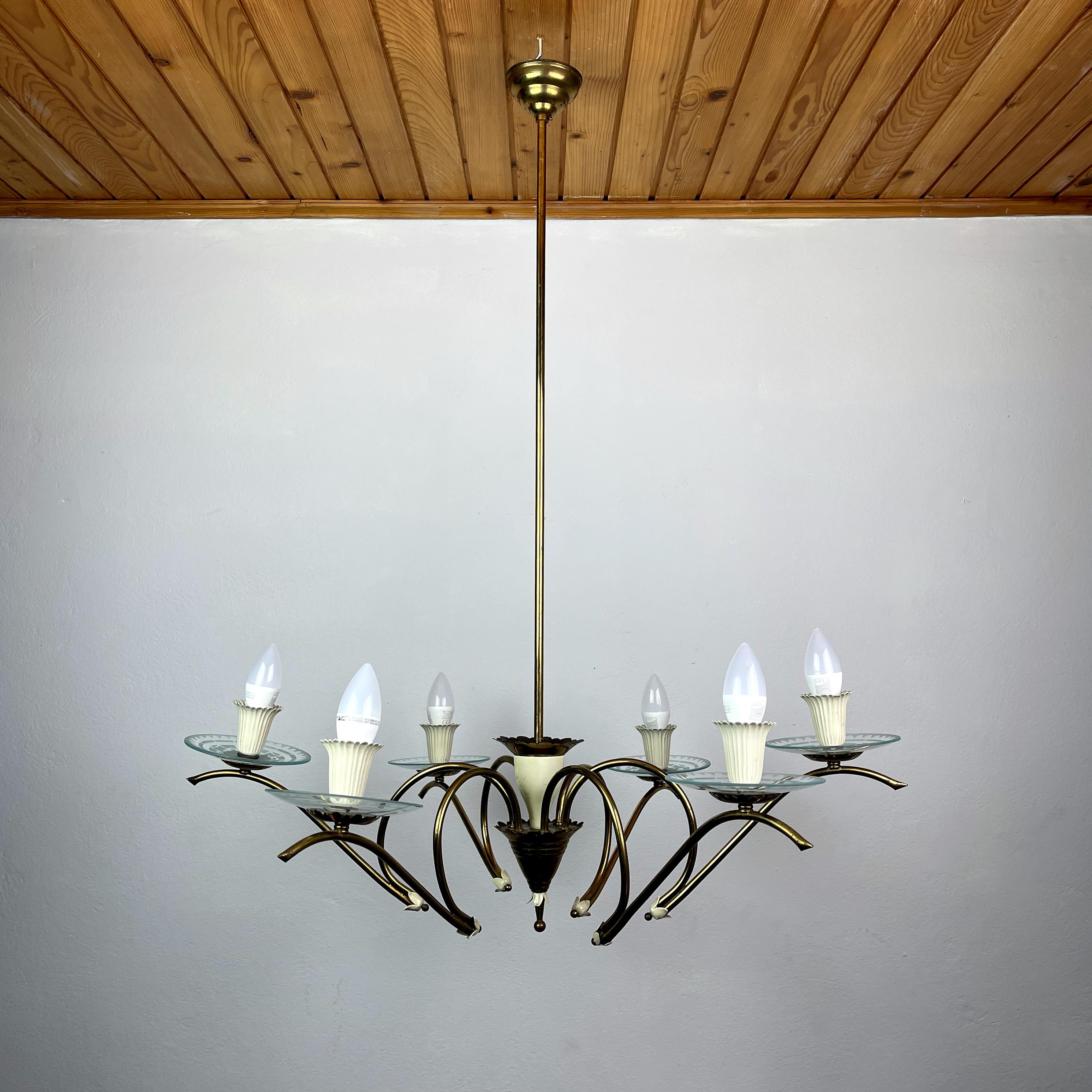 Vintage chandelier Spider by Pietro Chiesa for Fontana Arte Italy 1940s en vente 4