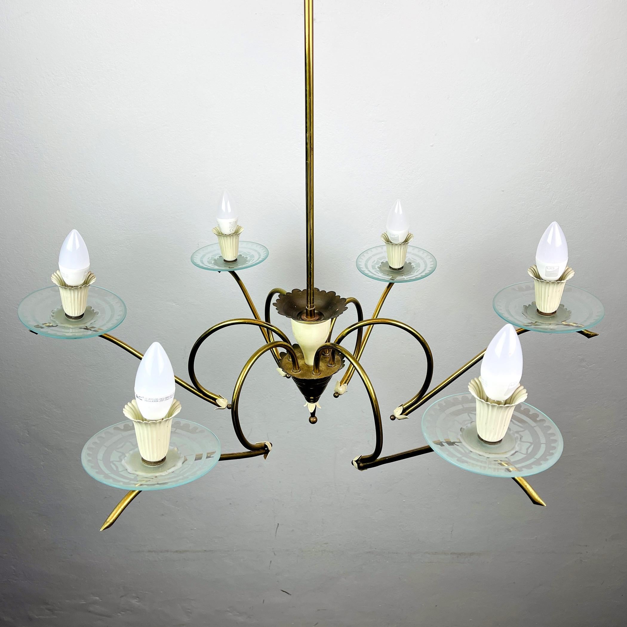 italien Vintage chandelier Spider by Pietro Chiesa for Fontana Arte Italy 1940s en vente