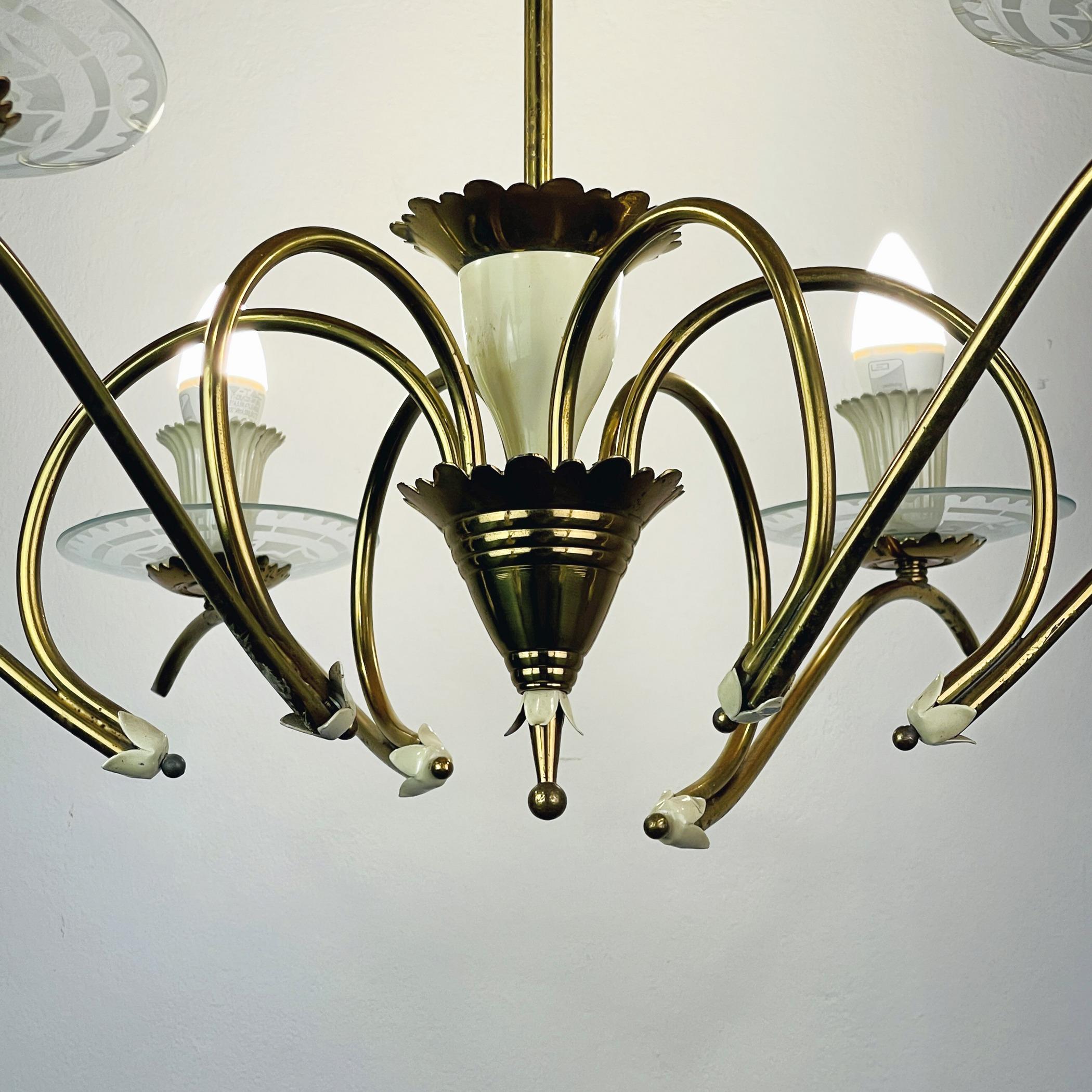 Vintage chandelier Spider by Pietro Chiesa for Fontana Arte Italy 1940s en vente 1