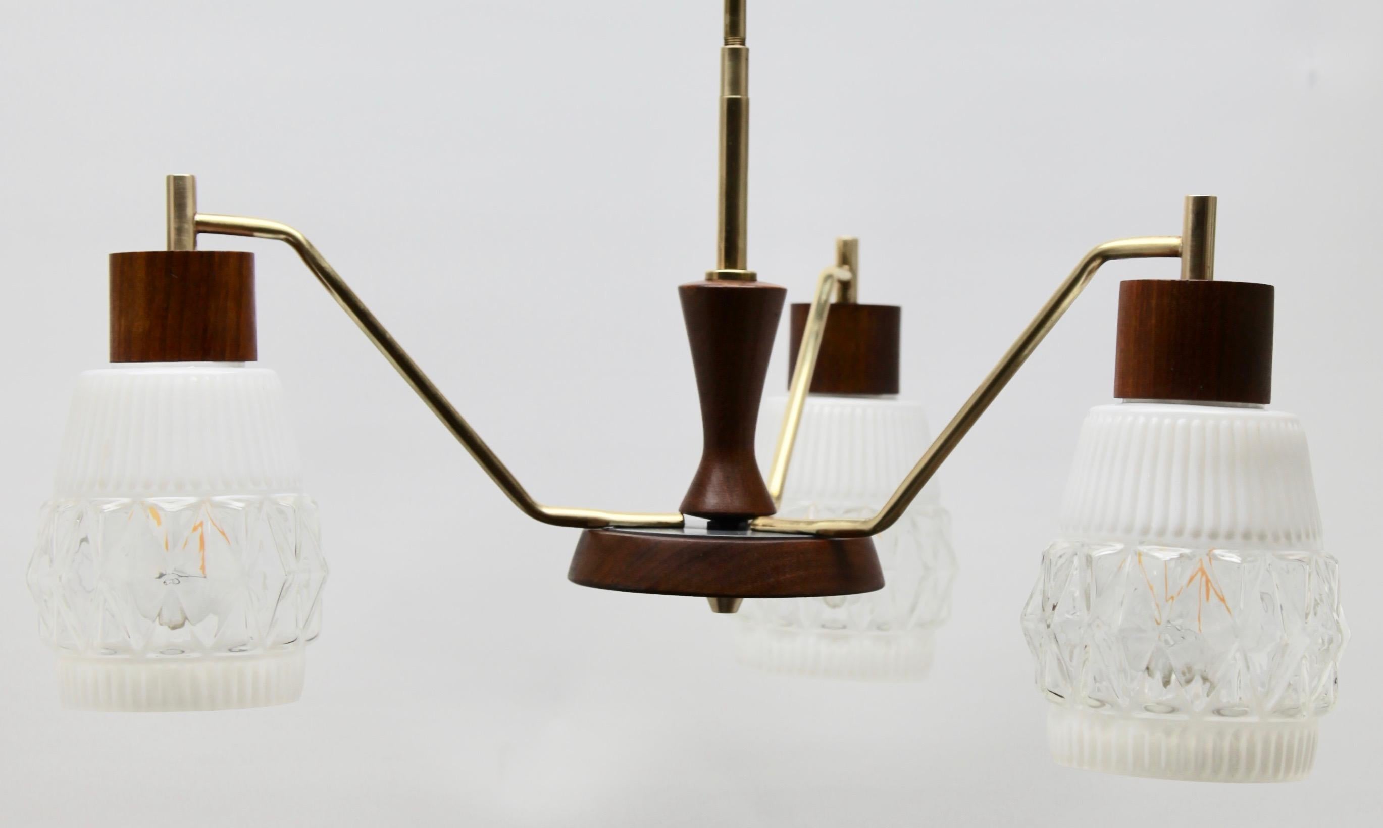 Vintage Chandelier Three Arms in the Style of Stilnovo, Italian, 1960s For Sale 3