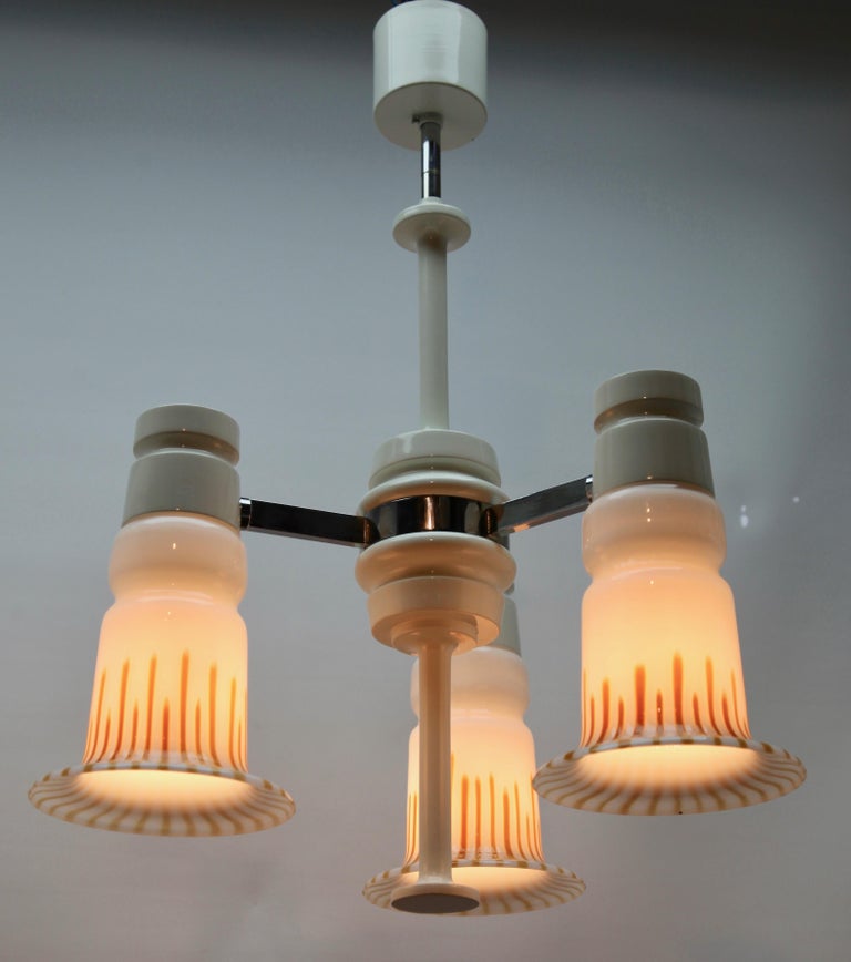 Mid-20th Century Vintage Chandelier Three Arms Murano, Italian, 1960s For Sale