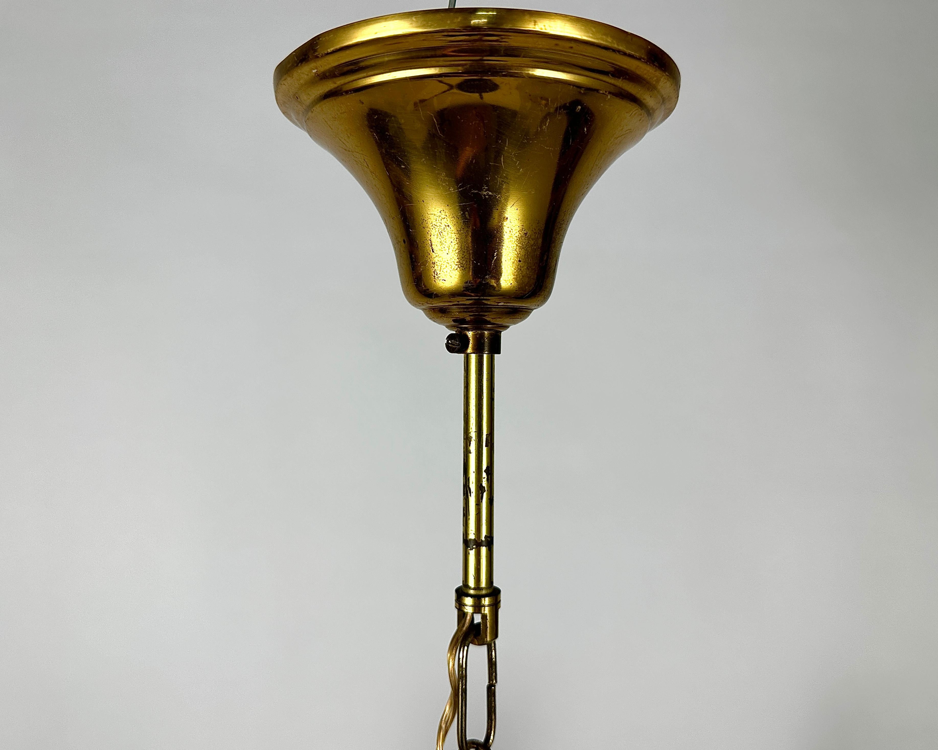 Vintage Chandelier With 5 Arms In The Empire Style Bronze Green Gold Lighting For Sale 5