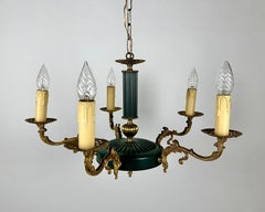 Vintage Chandelier With 5 Arms In The Empire Style Bronze Green Gold Lighting