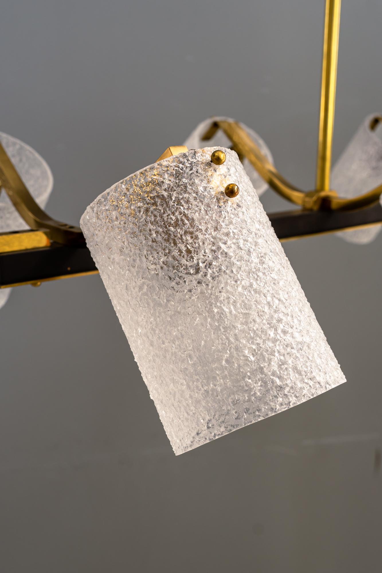 Metà XX secolo Lampadario d'epoca con scaglie di lucite, Vienna, anni '60 circa in vendita