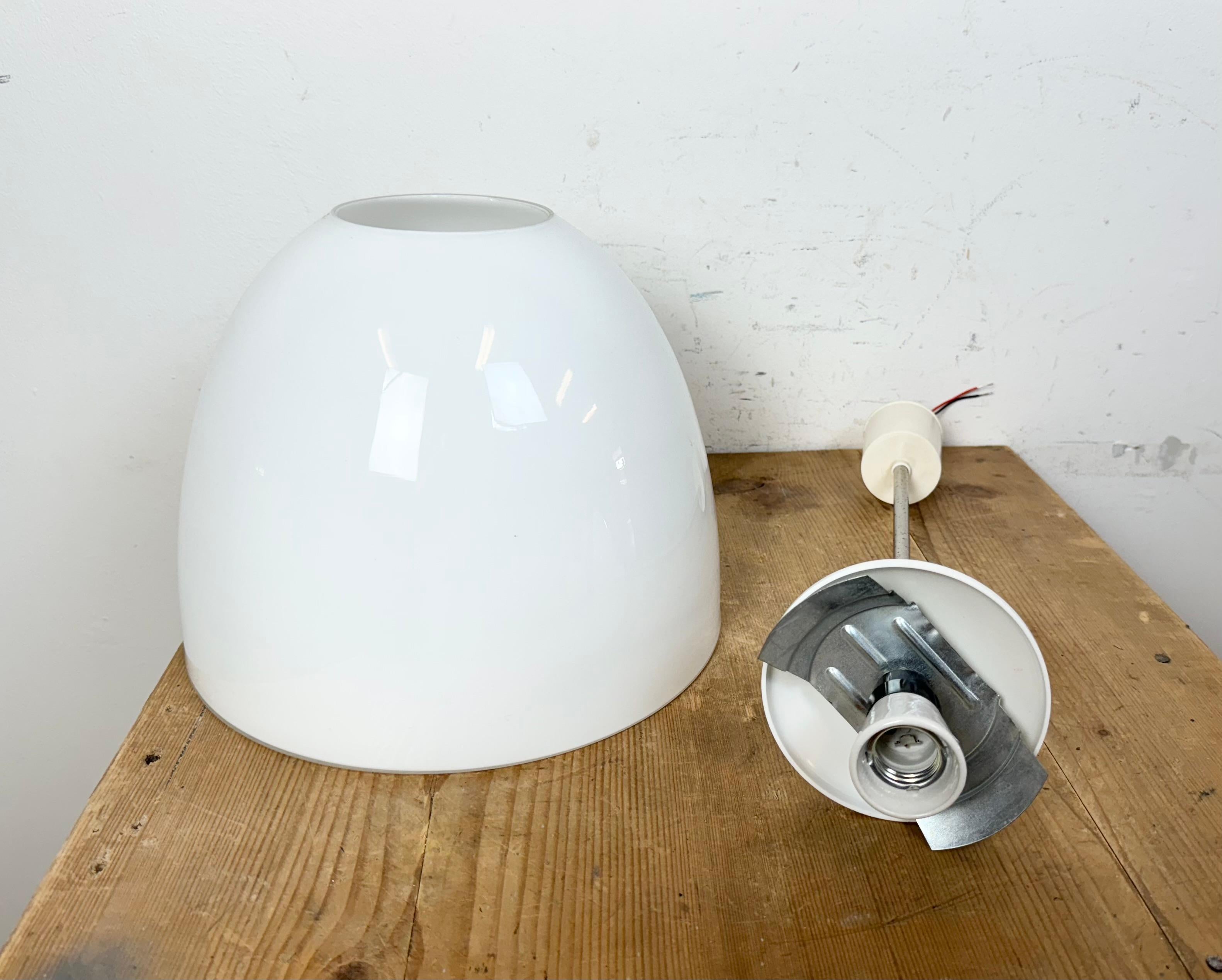 Vintage Chandelier with Milk Glass from Elektrosvit, 1960s For Sale 5