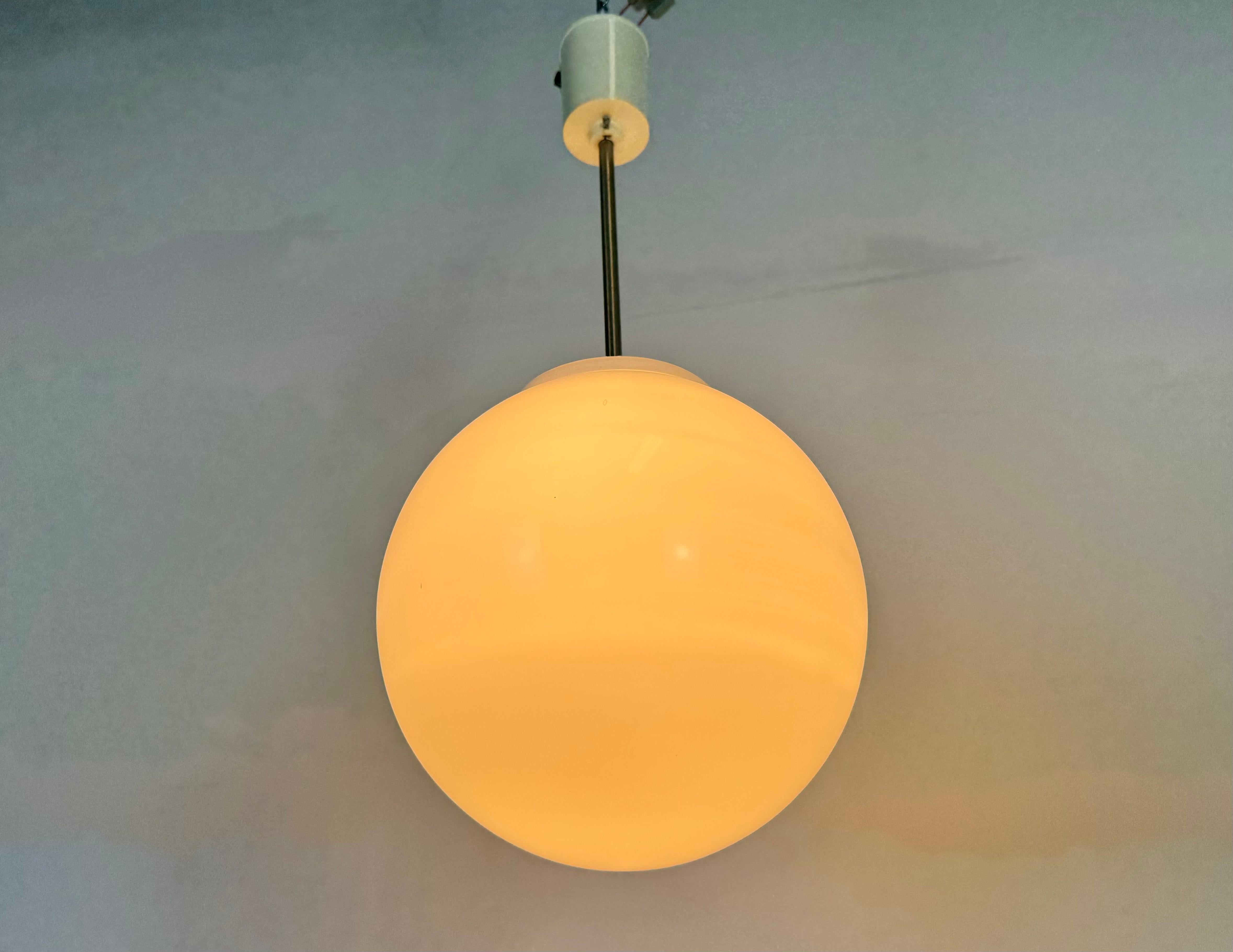 Vintage Chandelier with Milk Glass from Elektrosvit, 1960s For Sale 5
