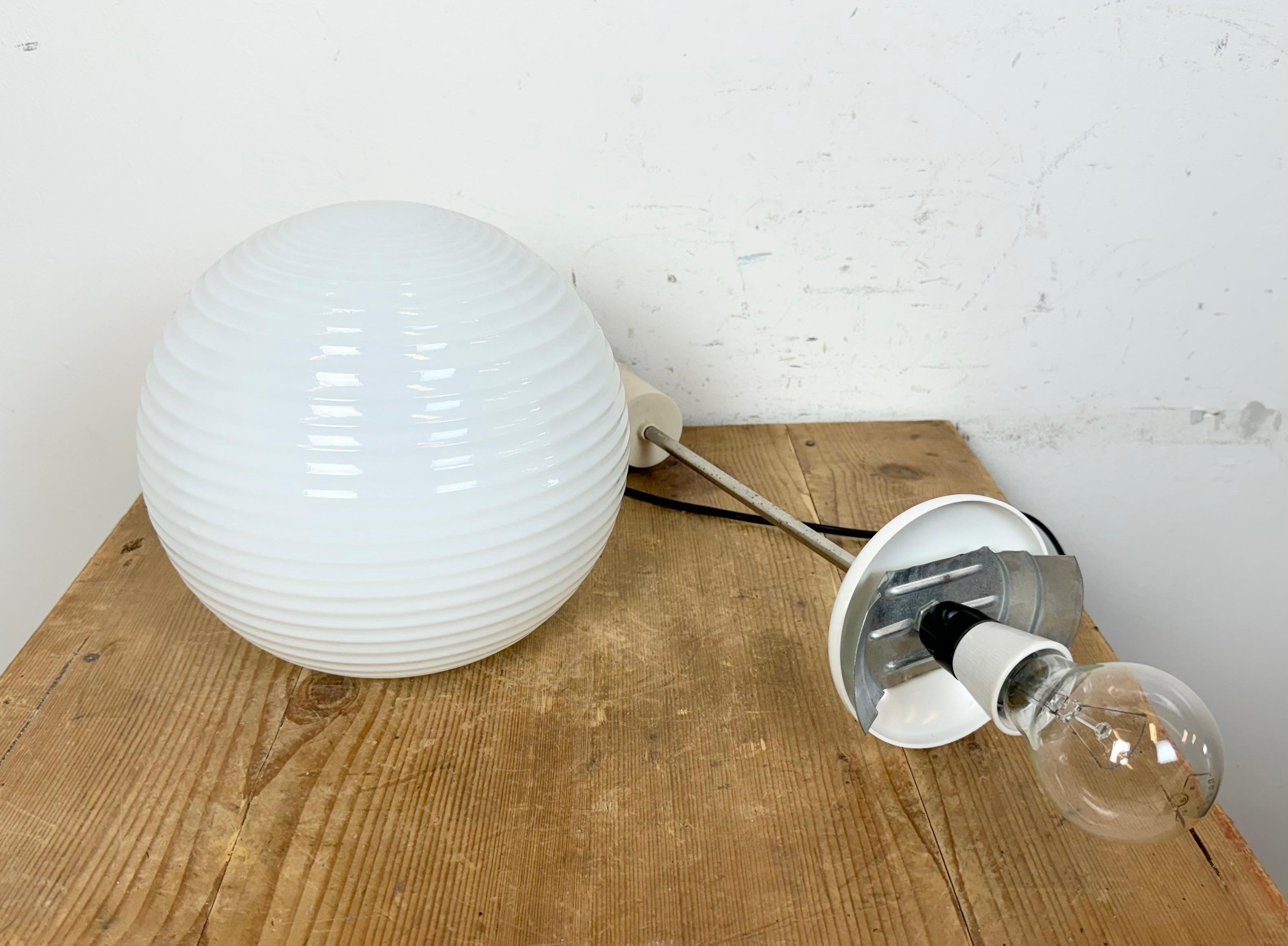 Vintage Chandelier with Milk Glass from Elektrosvit, 1960s For Sale 6