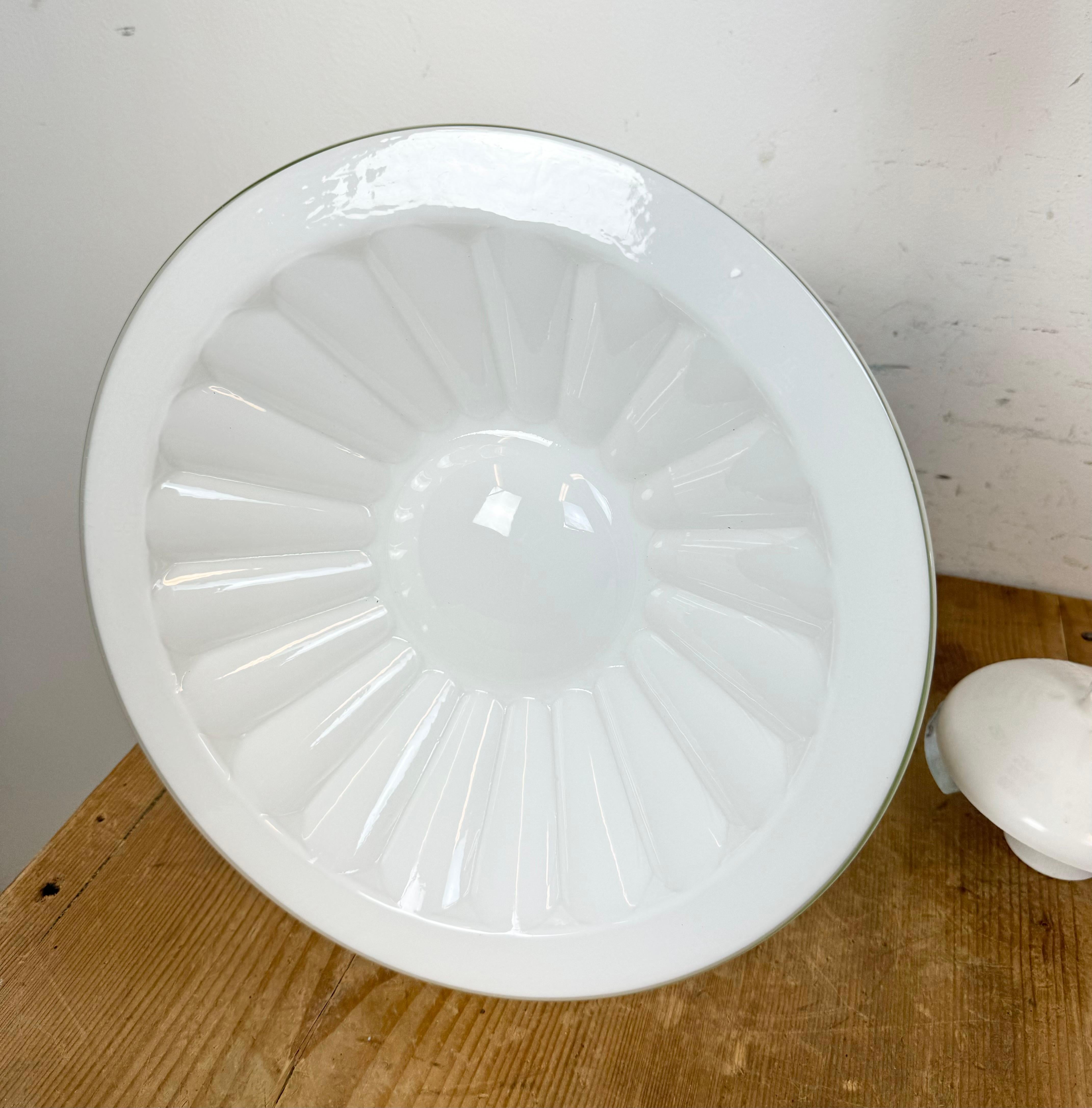 Vintage Chandelier with Milk Glass from Elektrosvit, 1960s For Sale 7