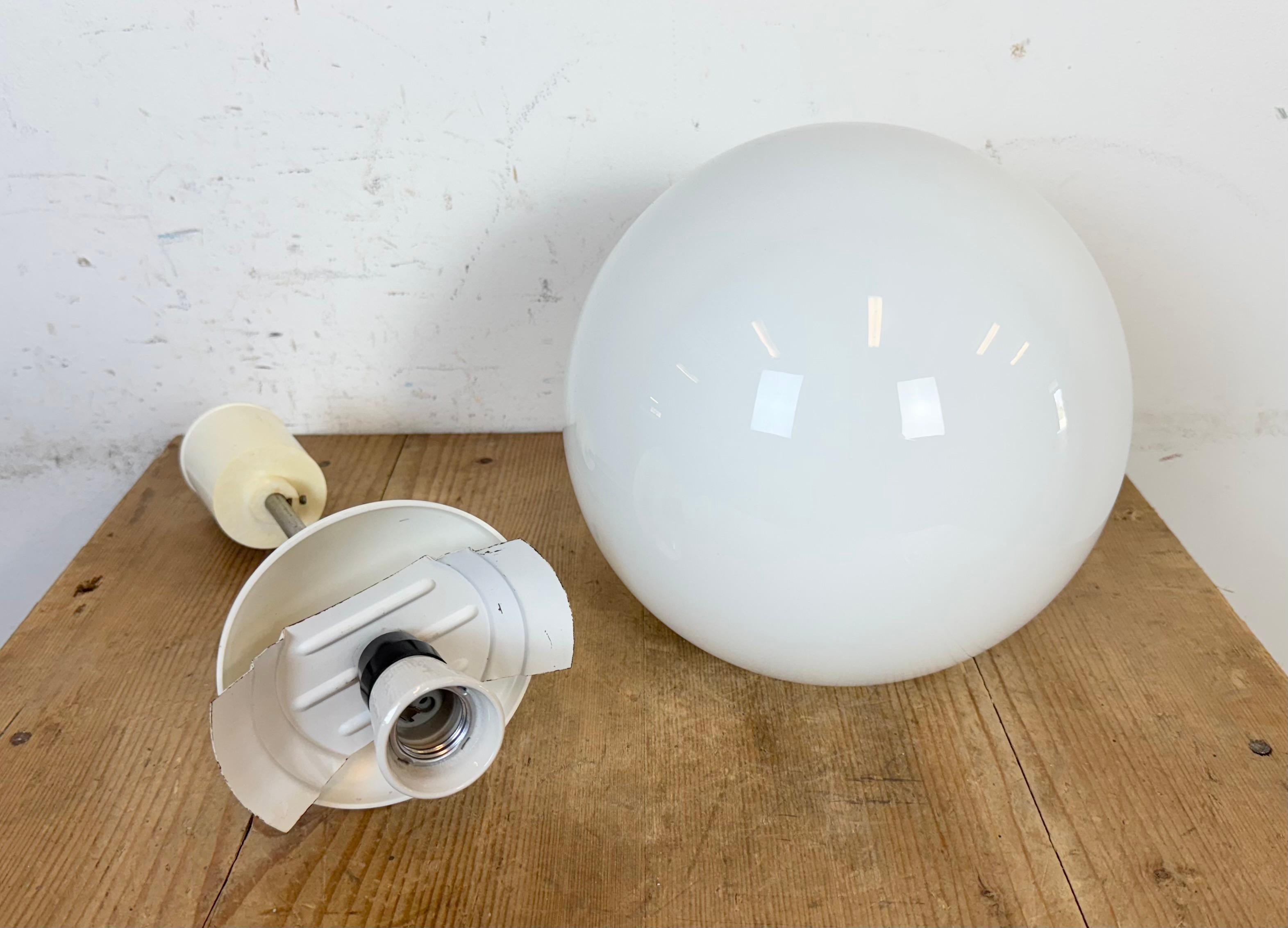 Vintage Chandelier with Milk Glass from Elektrosvit, 1960s For Sale 7