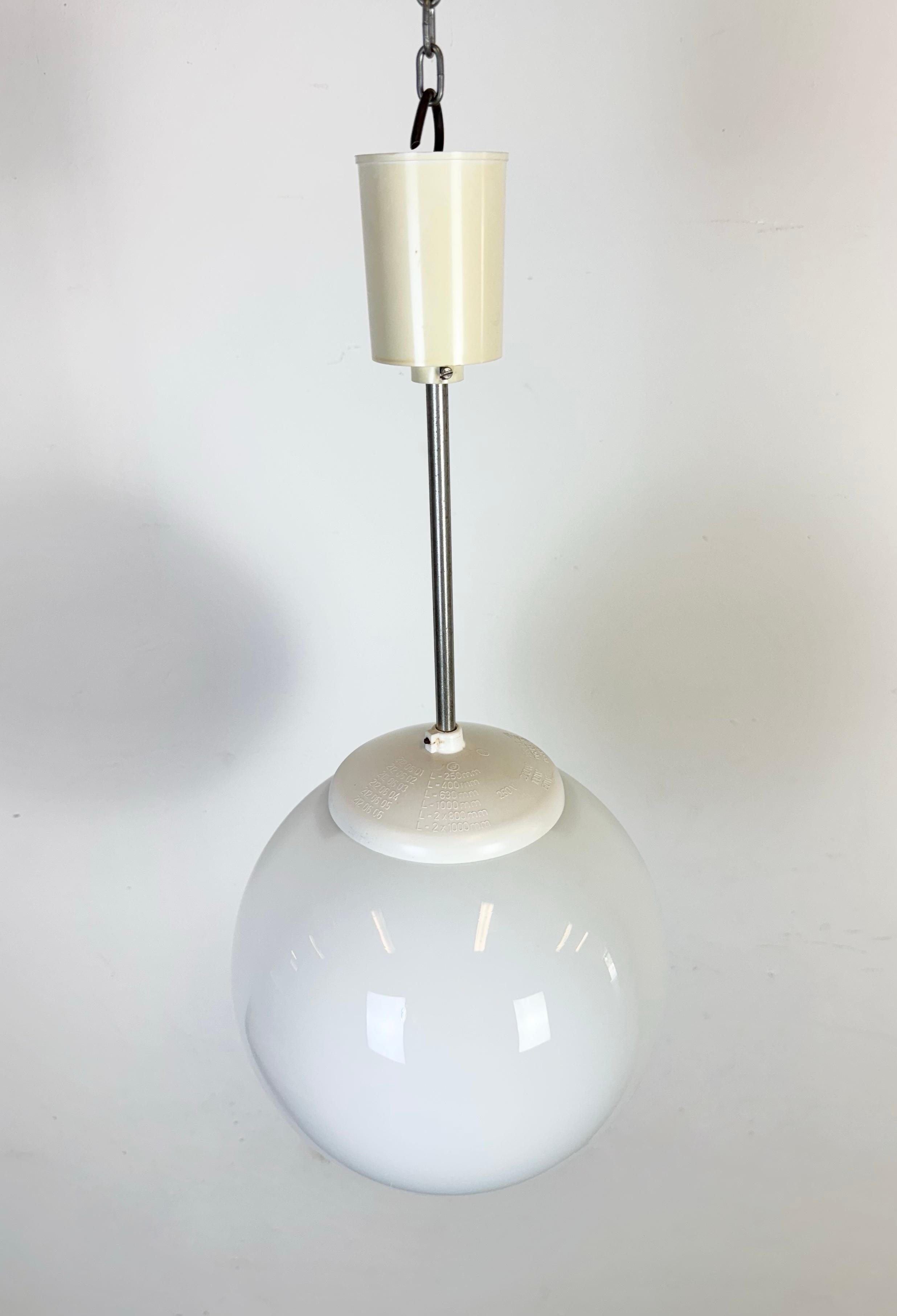 Czech Vintage Chandelier with Milk Glass from Elektrosvit, 1960s For Sale