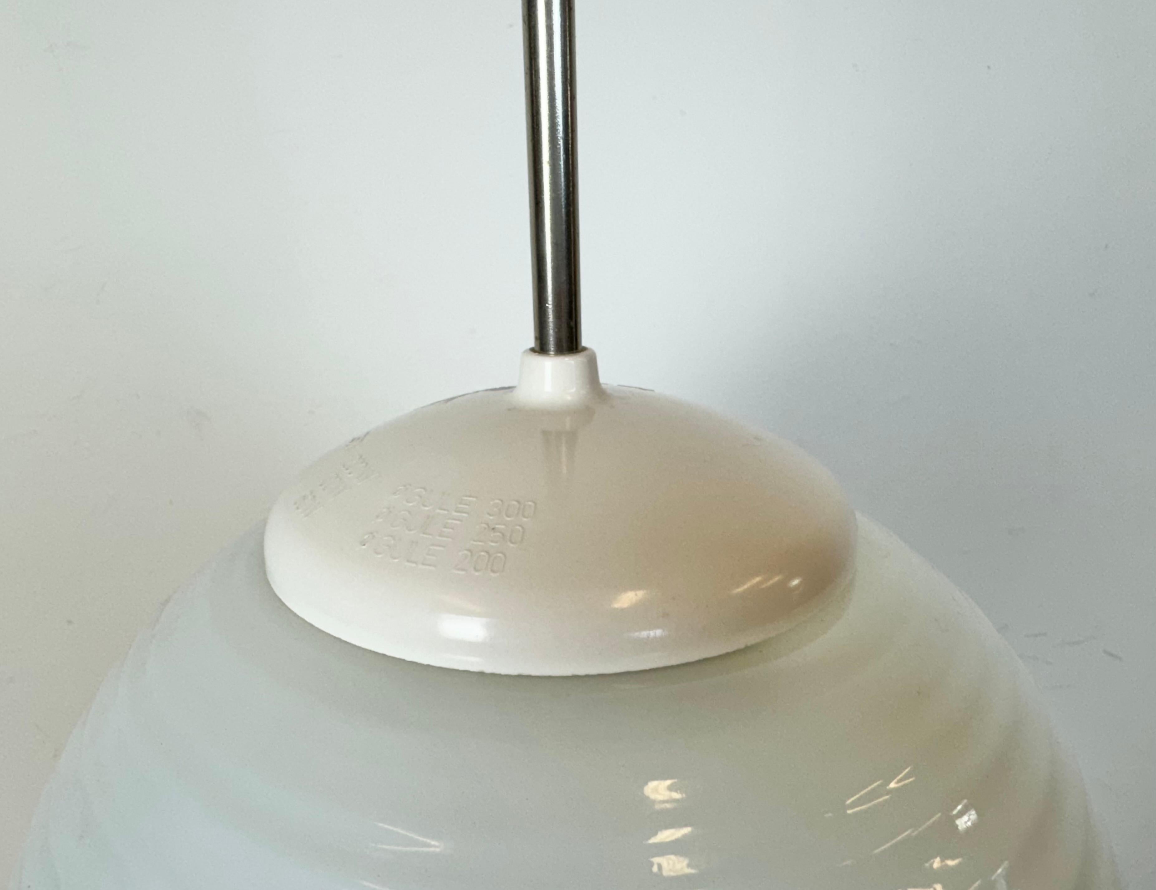 Vintage Chandelier with Milk Glass from Elektrosvit, 1960s In Good Condition For Sale In Kojetice, CZ