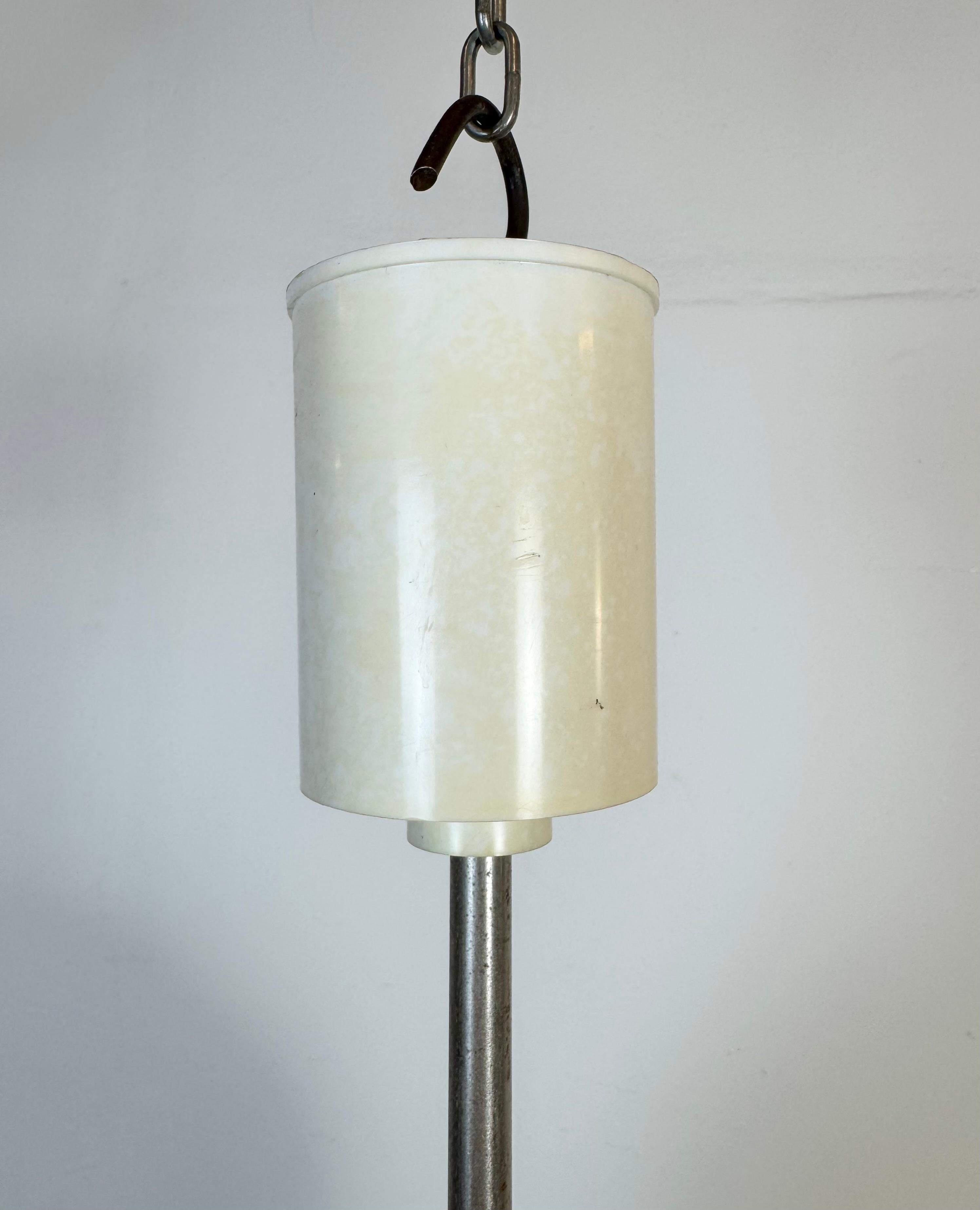 Vintage Chandelier with Milk Glass from Elektrosvit, 1960s In Good Condition For Sale In Kojetice, CZ