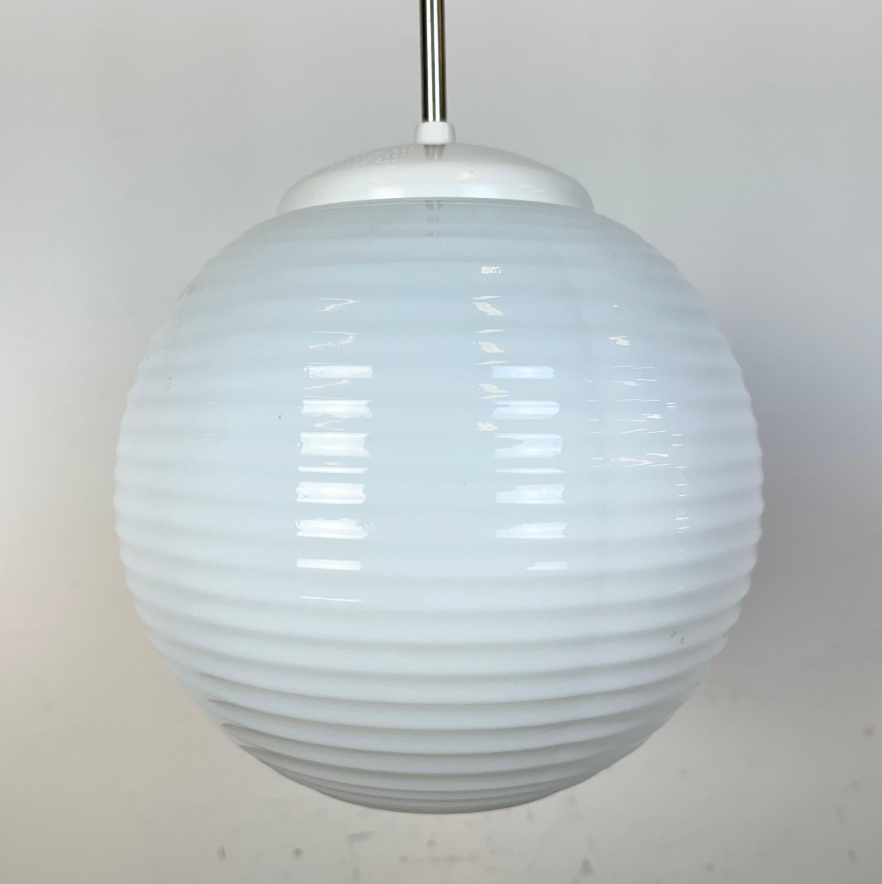 20th Century Vintage Chandelier with Milk Glass from Elektrosvit, 1960s For Sale
