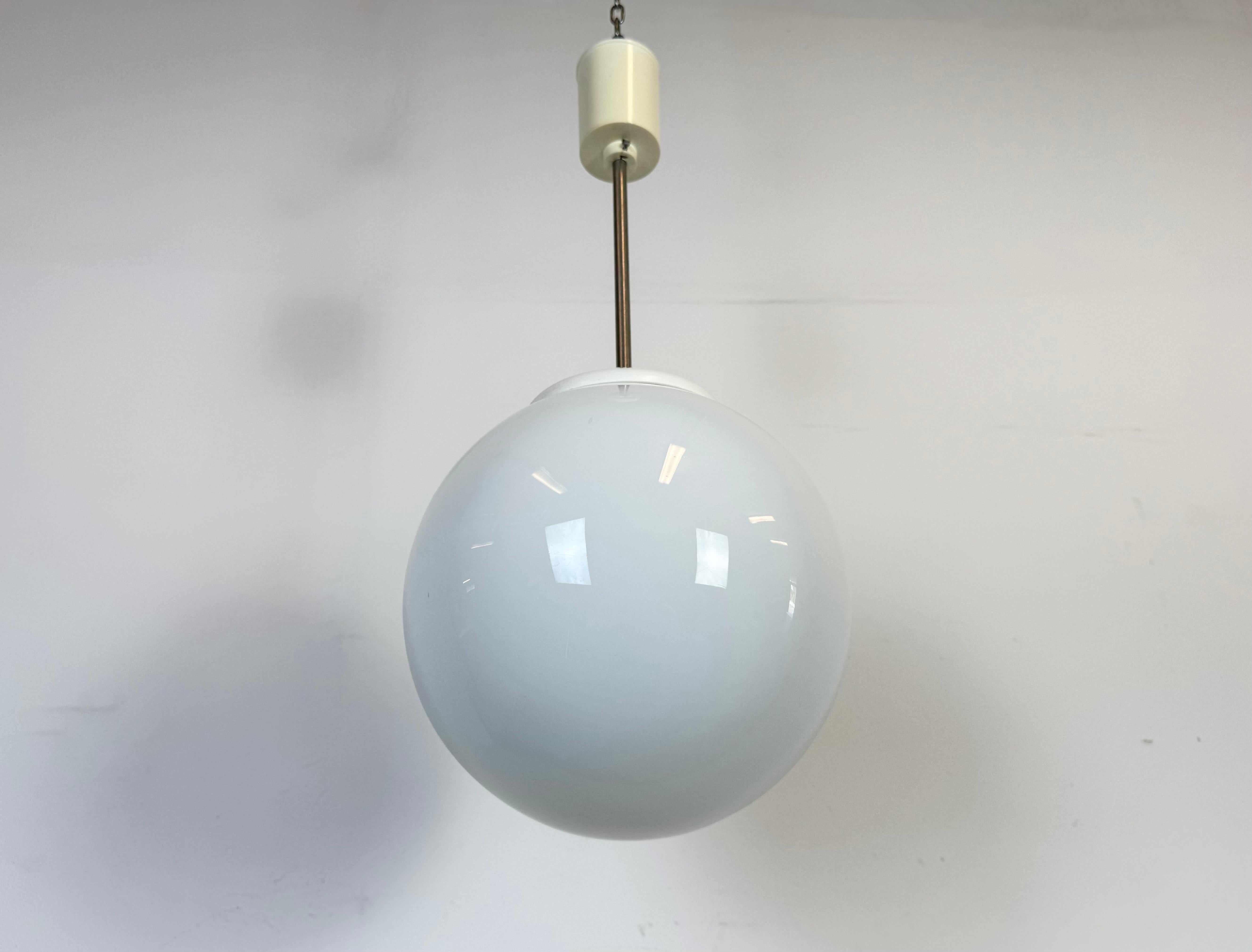 20th Century Vintage Chandelier with Milk Glass from Elektrosvit, 1960s For Sale