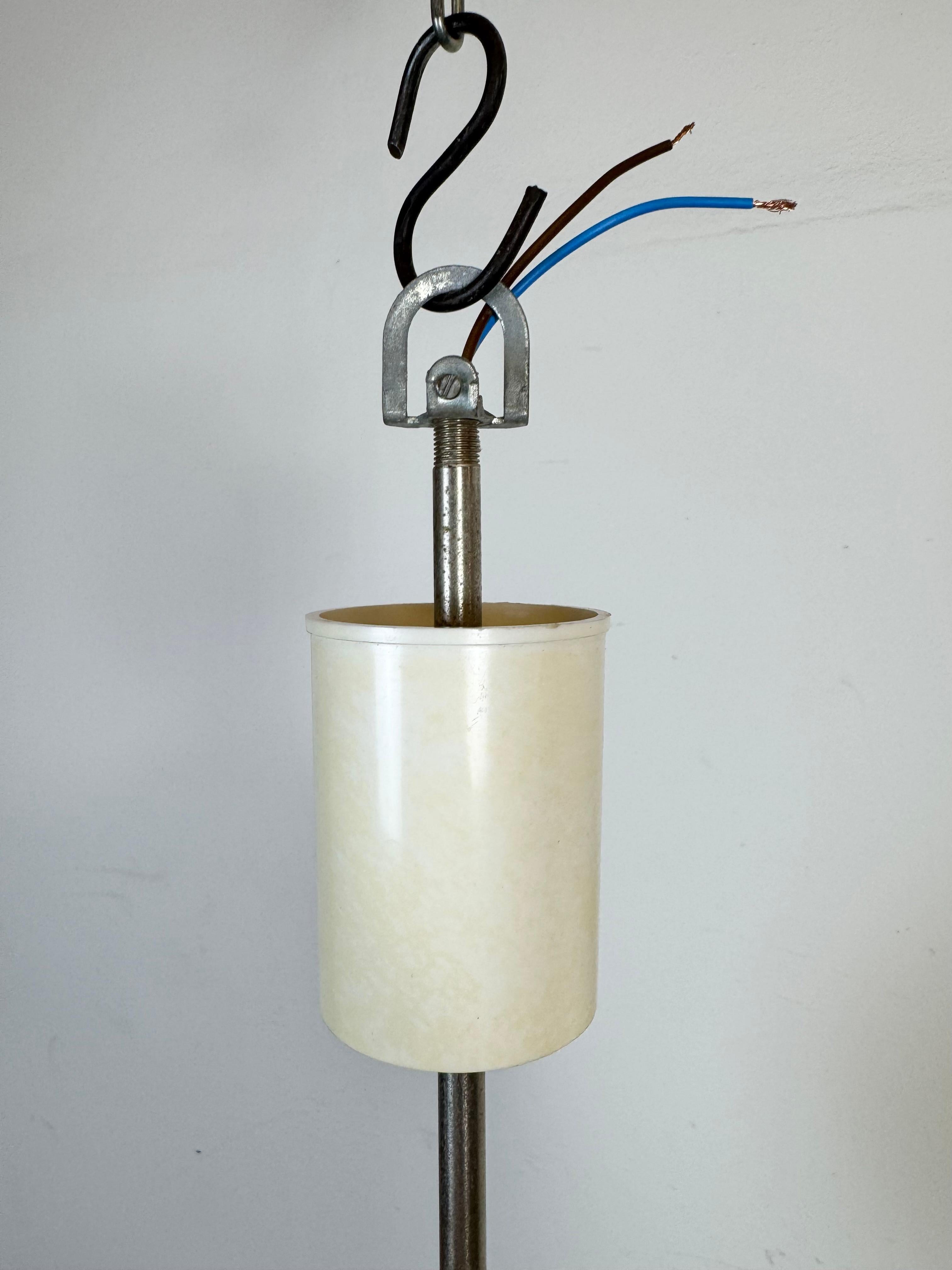 Vintage Chandelier with Milk Glass from Elektrosvit, 1960s For Sale 1