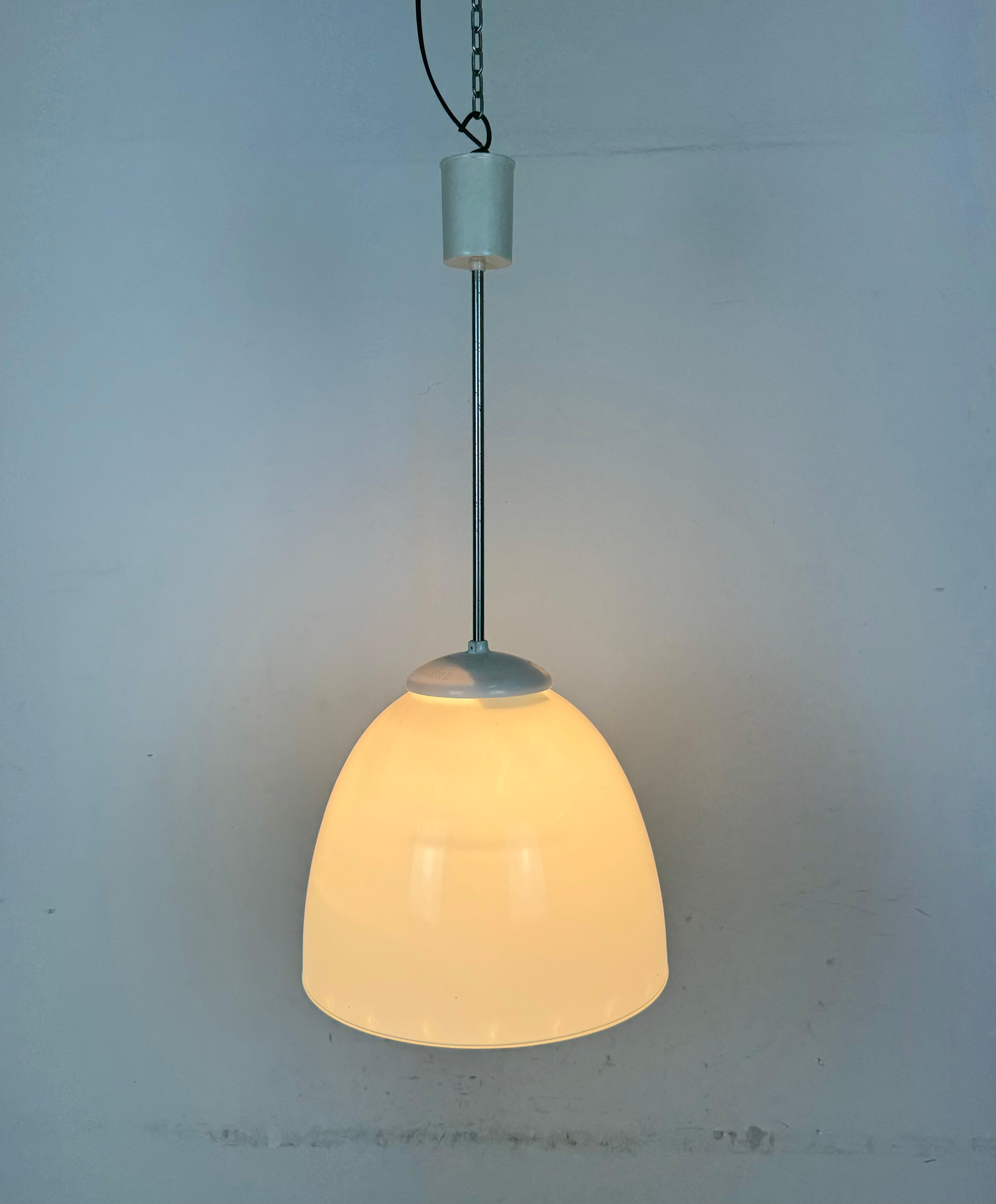 Vintage Chandelier with Milk Glass from Elektrosvit, 1960s For Sale 2