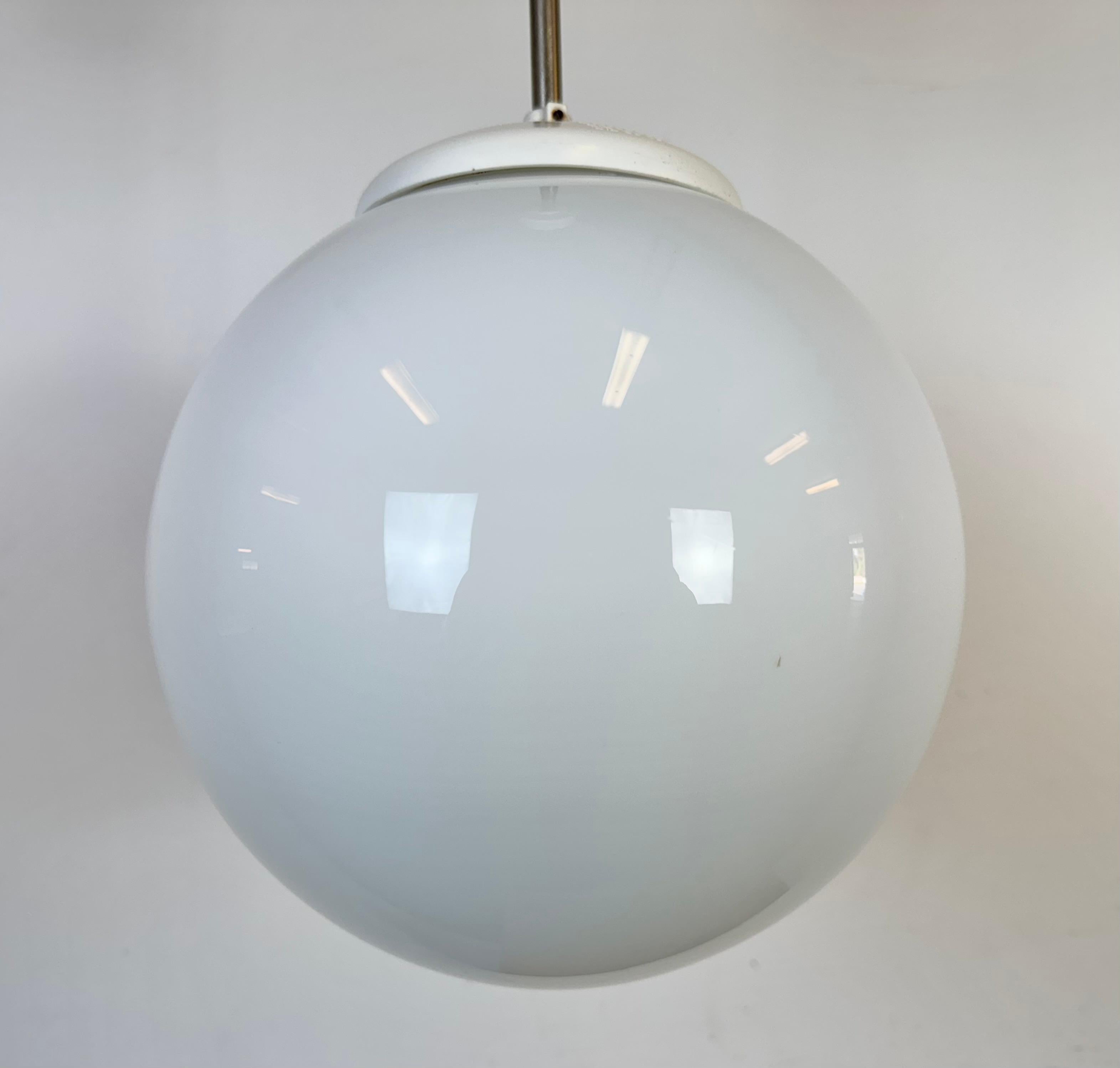 Vintage Chandelier with Milk Glass from Elektrosvit, 1960s For Sale 2