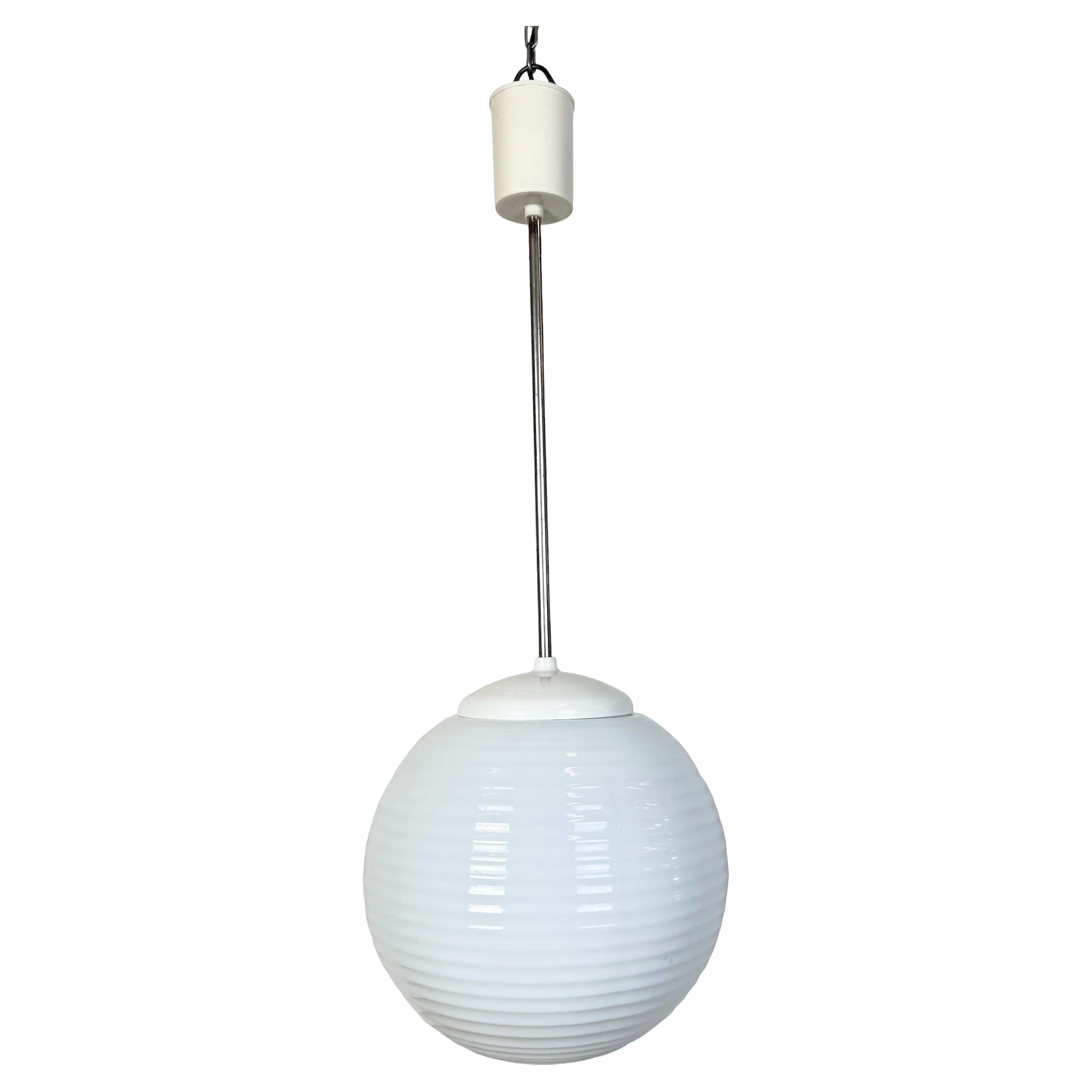 Vintage Chandelier with Milk Glass from Elektrosvit, 1960s For Sale