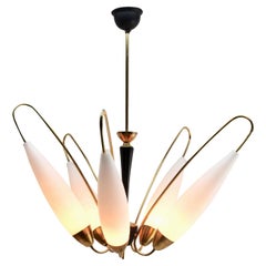 Vintage Chandelier in the Style of Stilnovo Five Arms, Italian, 1960s