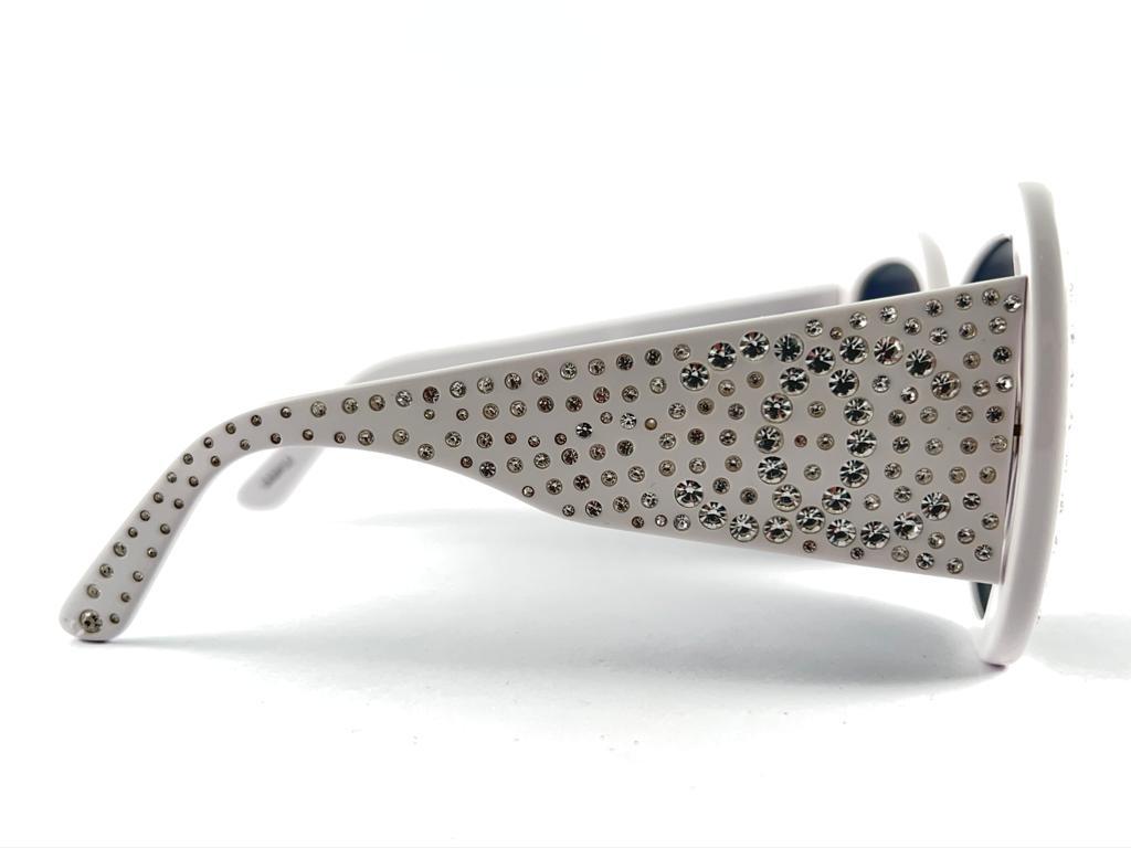 Vintage Chanel 05257 SAMPLE White Strass S/S 1994 Sunglasses Made In France 6