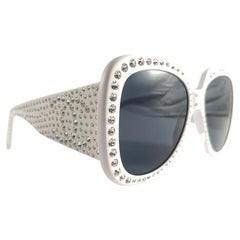 Vintage Chanel 05257 SAMPLE White Strass S/S 1994 Sunglasses Made In France