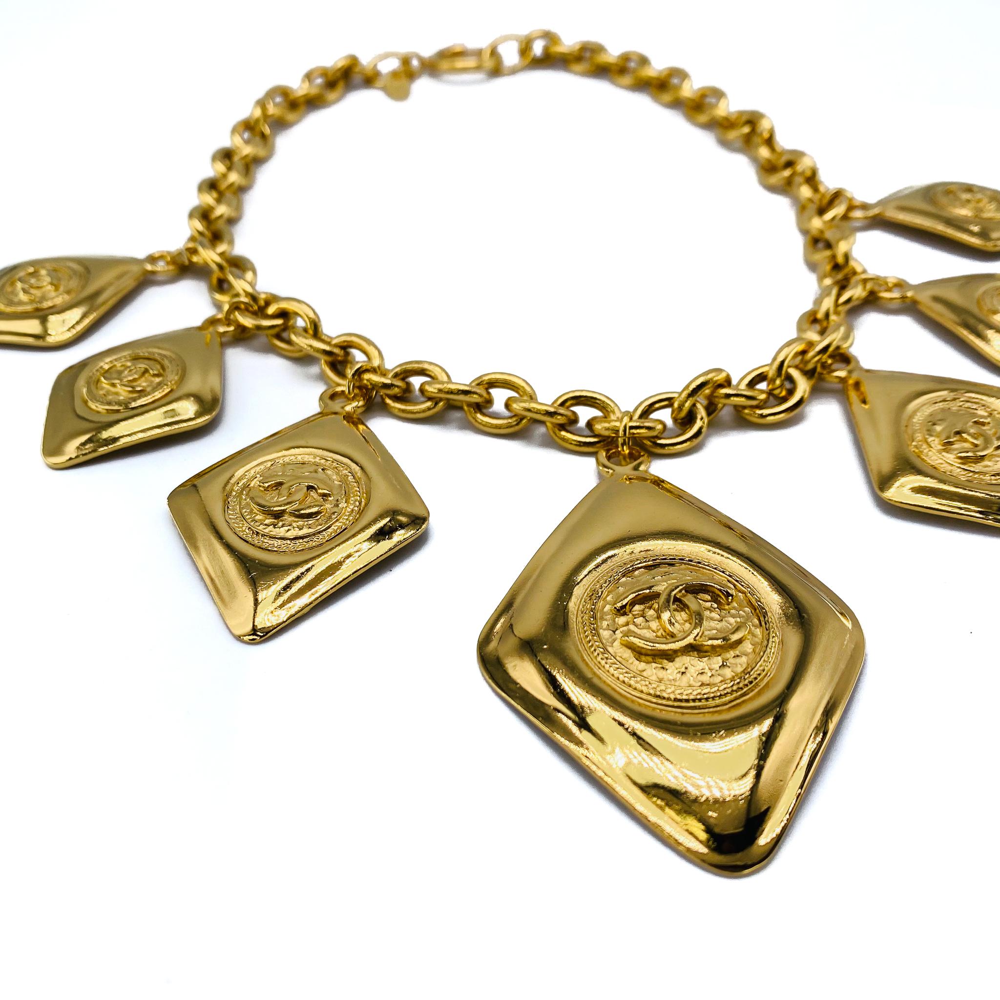 Women's Vintage Chanel 1980s Gold Plated Charm Necklace