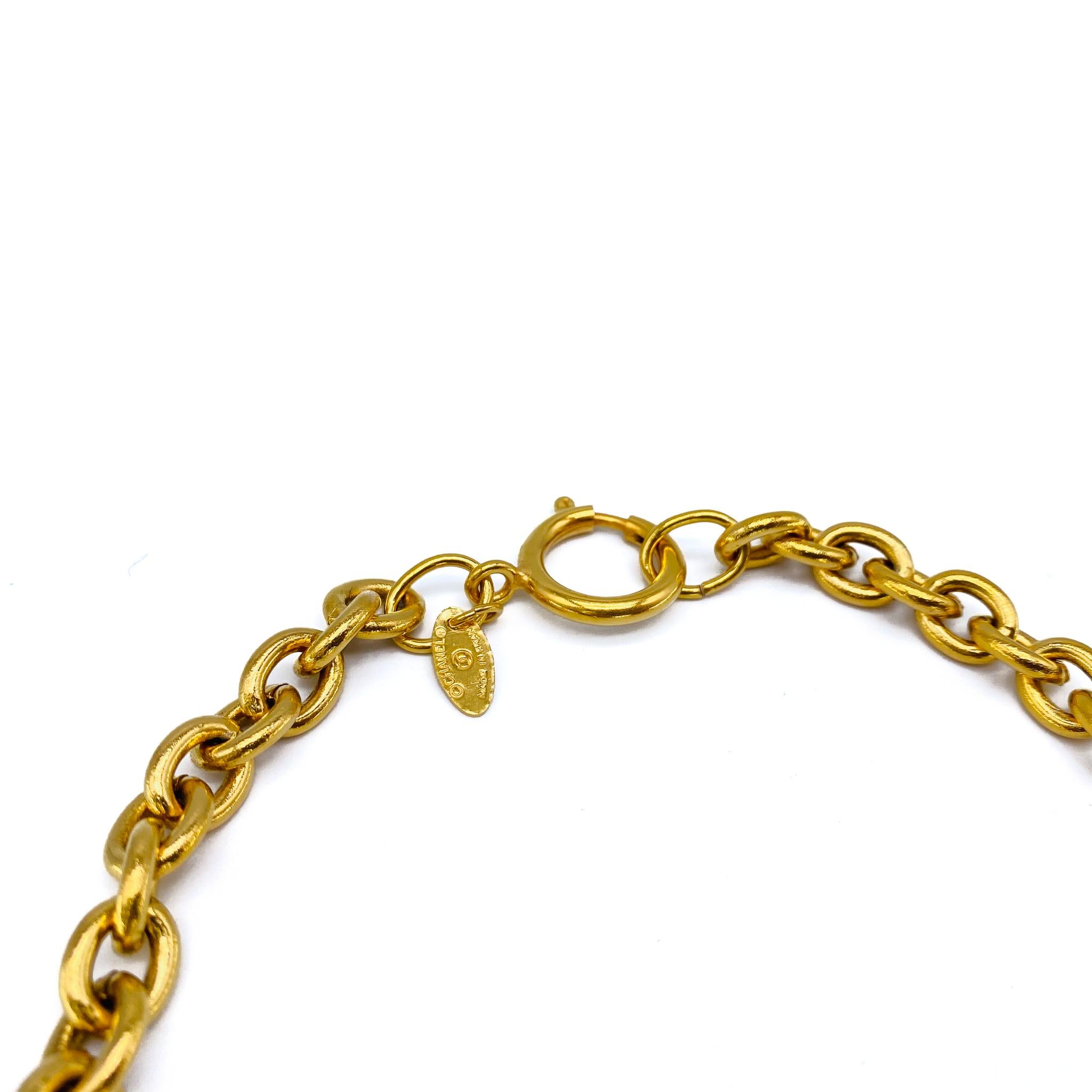 Vintage Chanel 1980s Gold Plated Charm Necklace 2