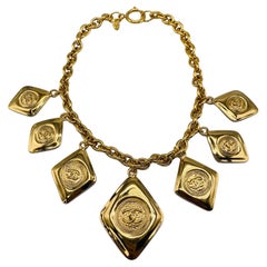 Vintage Chanel 1980s Gold Plated Charm Necklace
