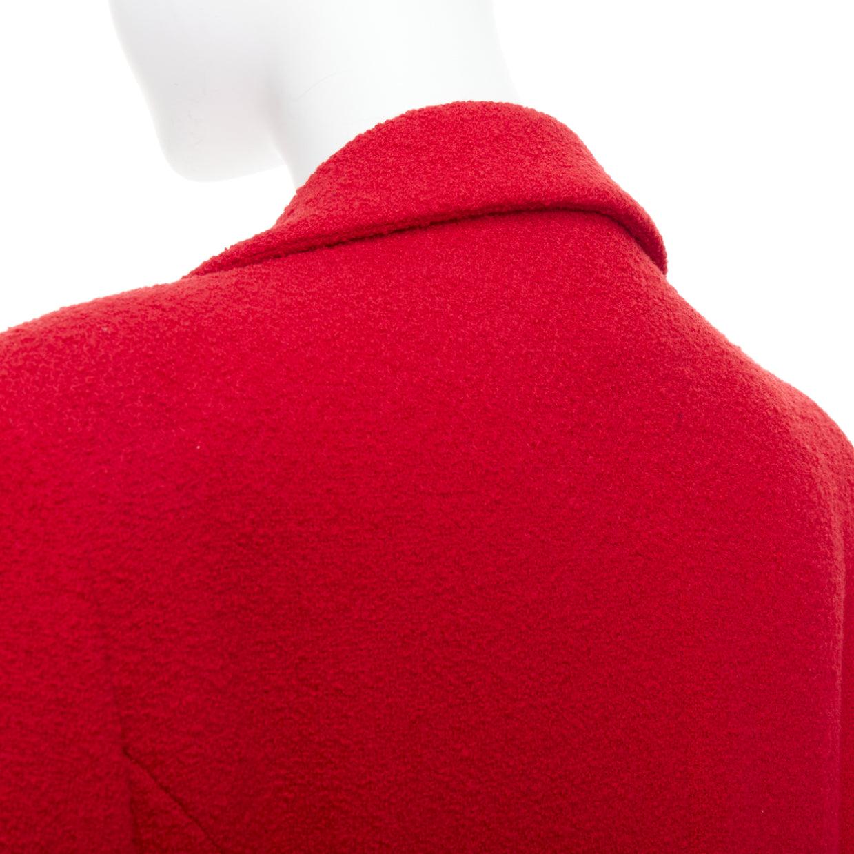 Veste vintage CHANEL 1992 29 rouge lèvre en tweed tissé avec boutons dorés à 4 poches en vente 4