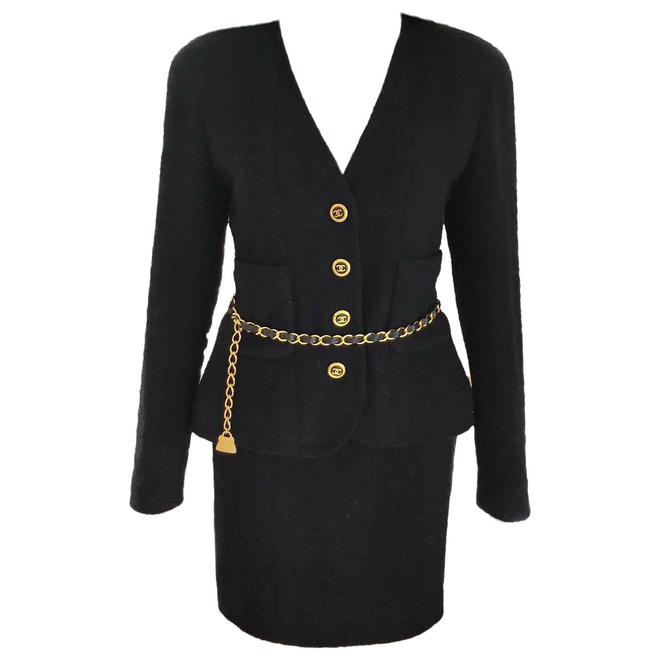 CHANEL 94A Vintage Black White Cardigan Jacket & Dress by Karl  Lagerfeld 38 US6