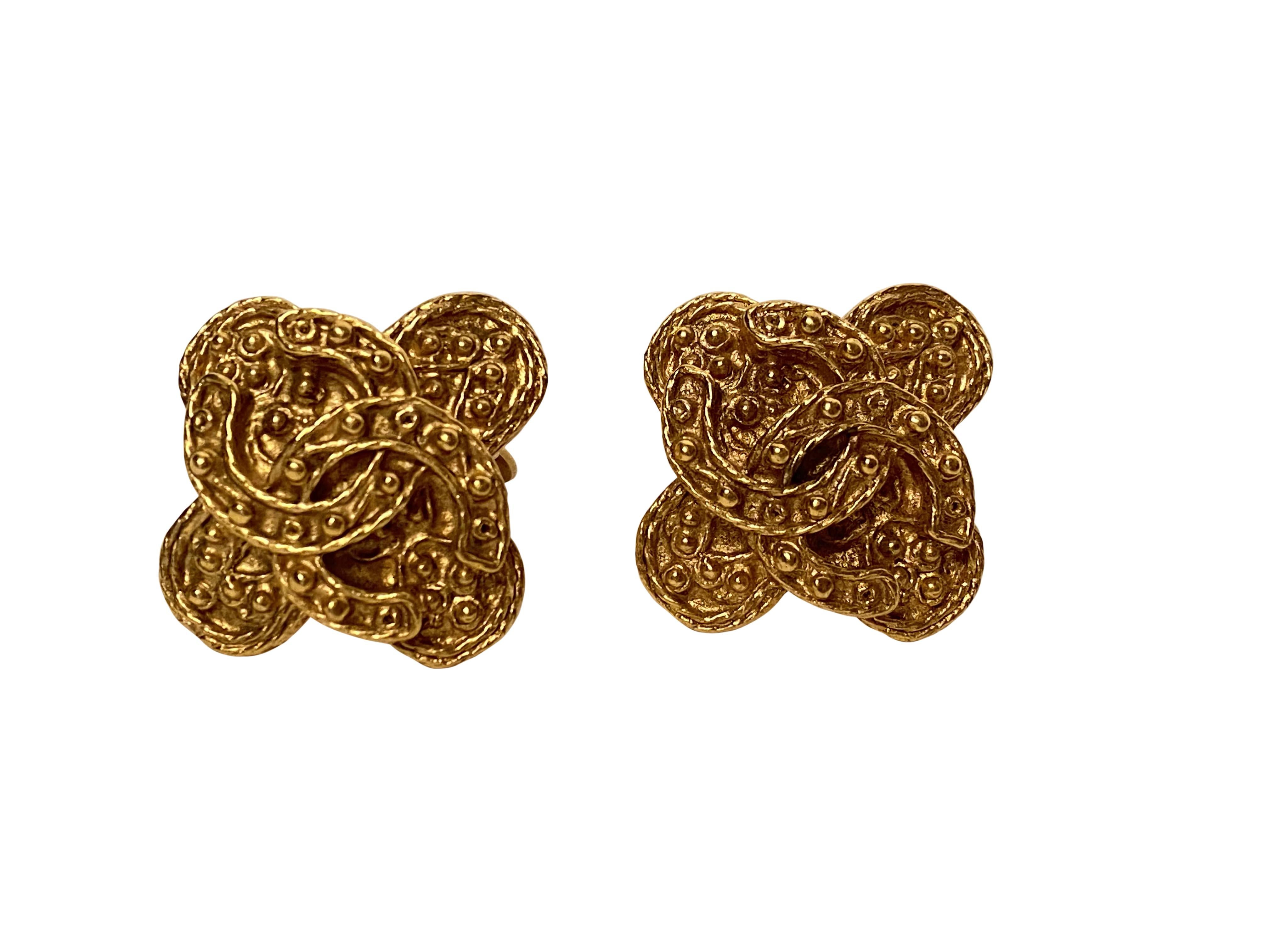 Women's or Men's Vintage CHANEL 1994 Byzantine Earrings For Sale