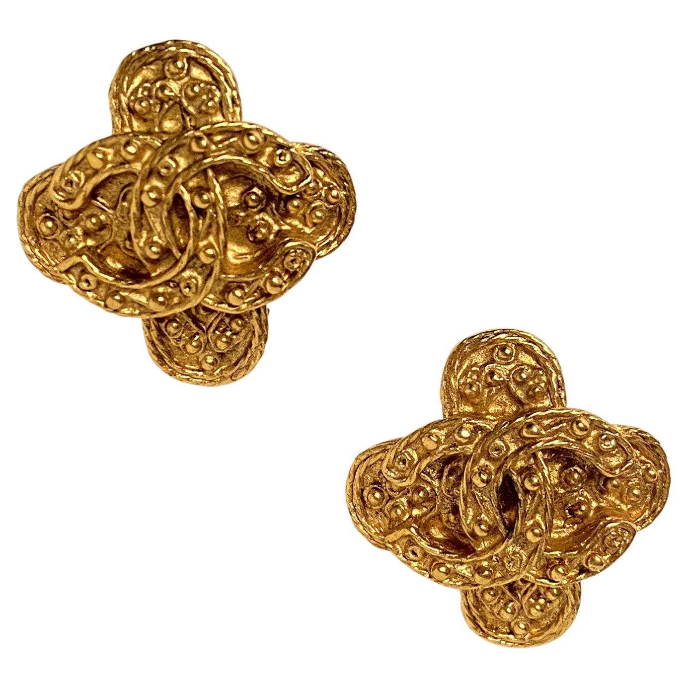 Vintage CHANEL 1994 Byzantine Earrings For Sale
