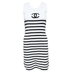 Retro Chanel 1994 - CC knitted Striped Runway Dress