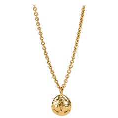 Vintage Chanel 1994 Gesteppte Gold CC Halskette