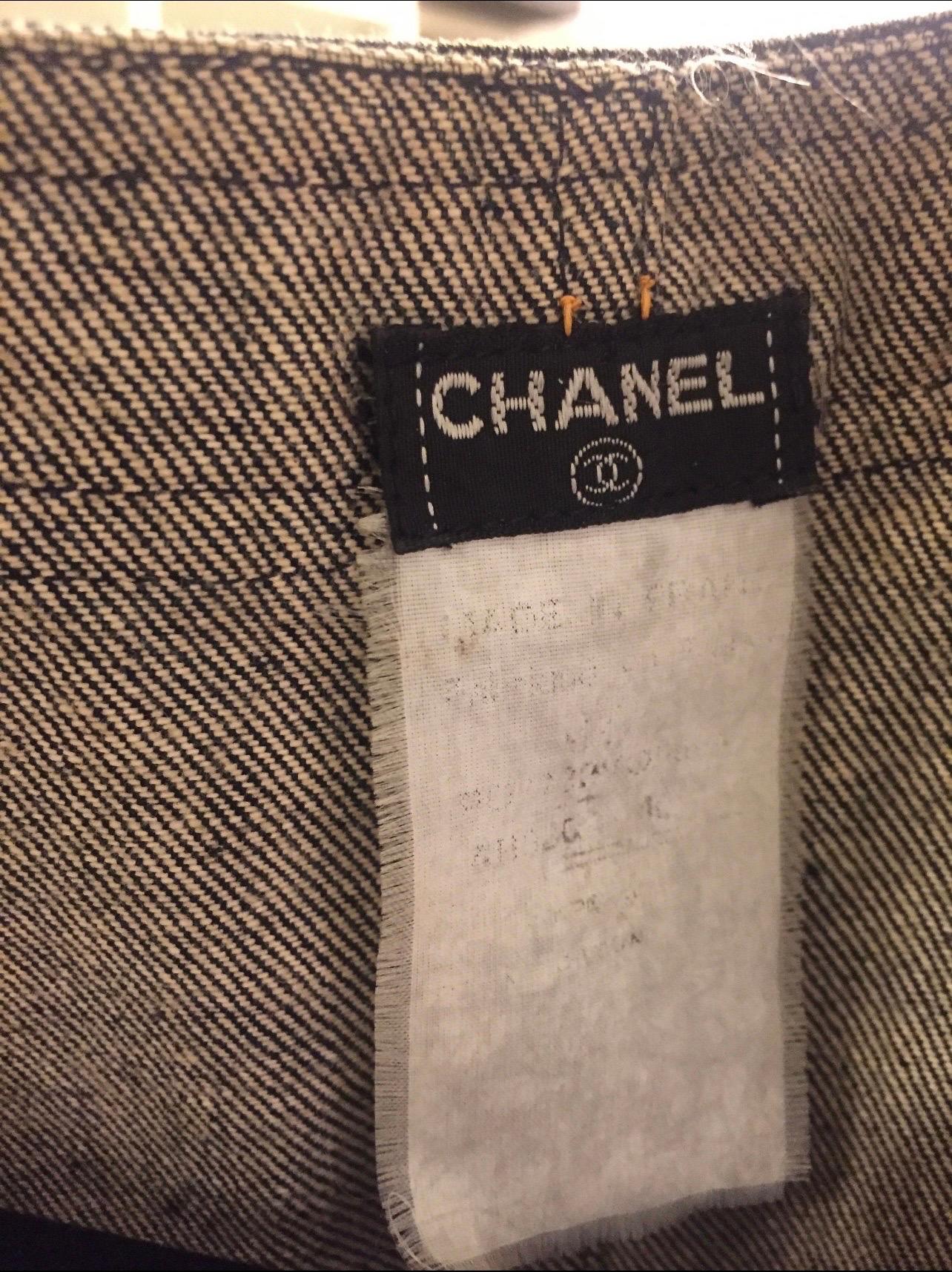Vintage Chanel 1997 CC Denim Dress In Excellent Condition In Malibu, CA