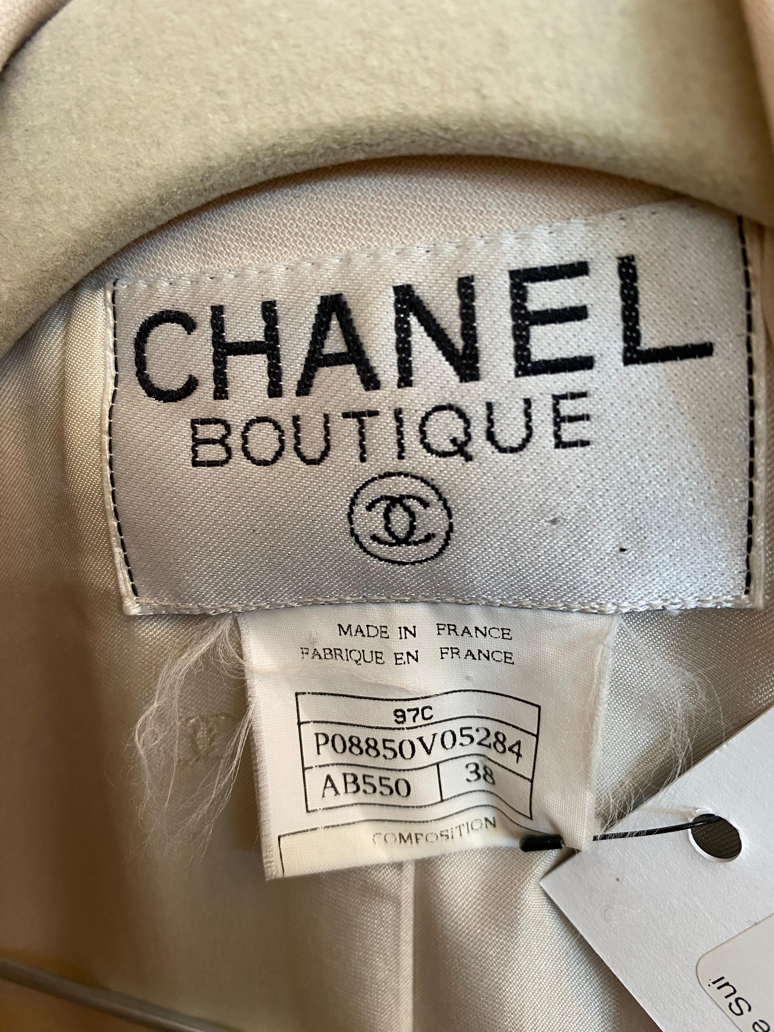 Vintage Chanel 1997 Cruise Cream Pants Suit For Sale 6