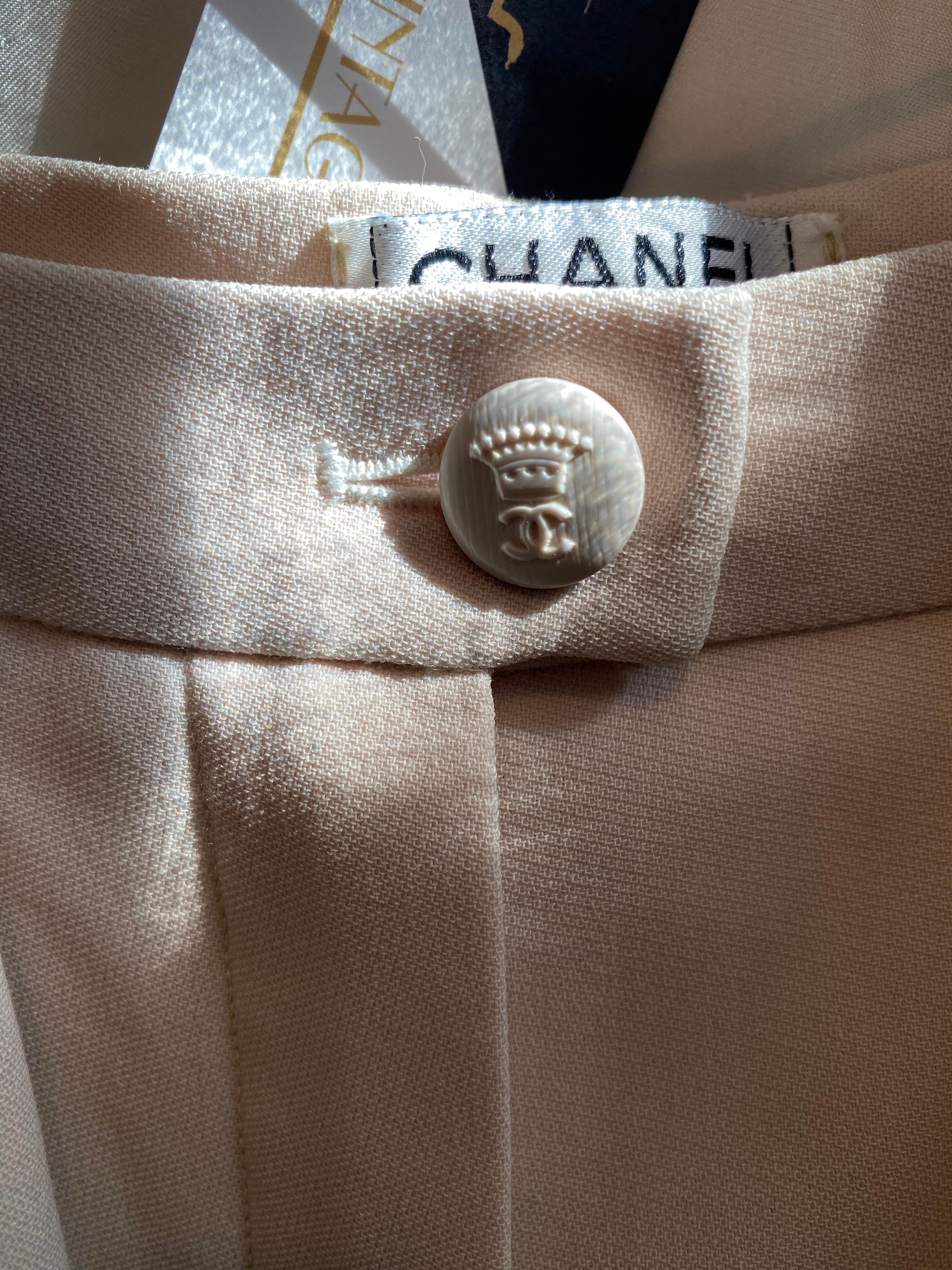 Vintage Chanel 1997 Cruise Cream Pants Suit For Sale 9