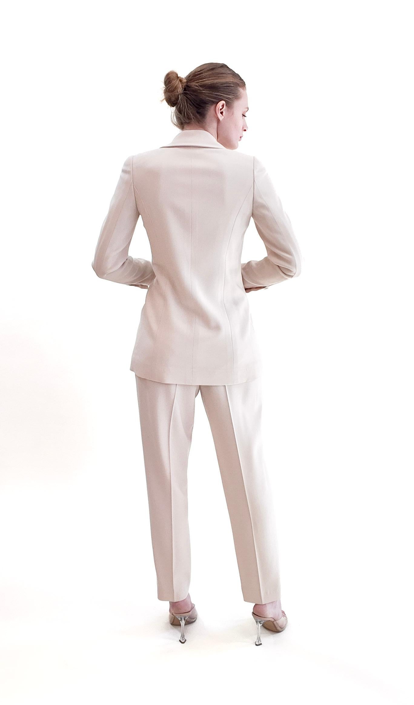 Women's Vintage Chanel 1997 Cruise Cream Pants Suit For Sale