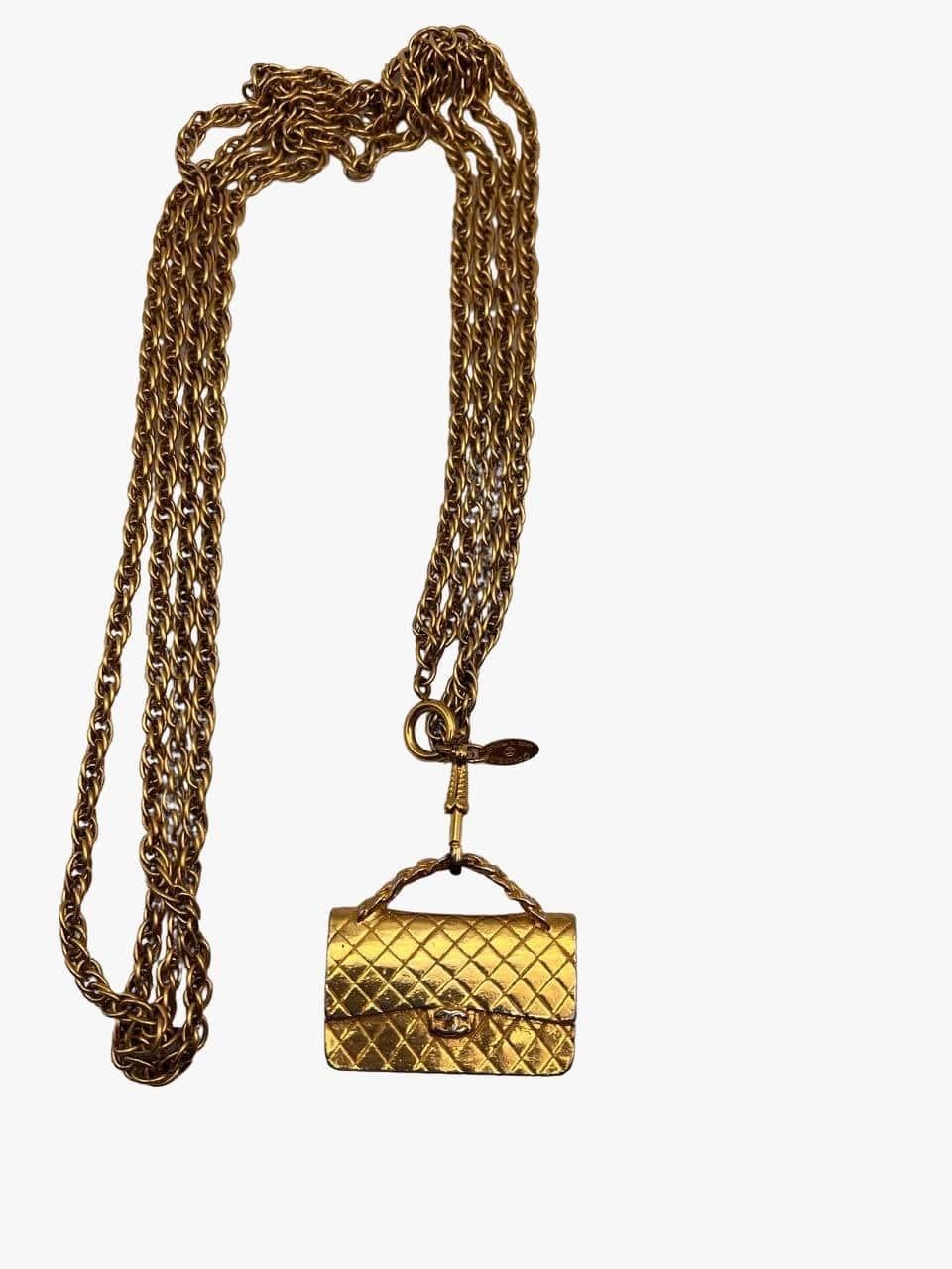 Women's Vintage Chanel 24k gold 2.55 Bag Pendant, 1994s
