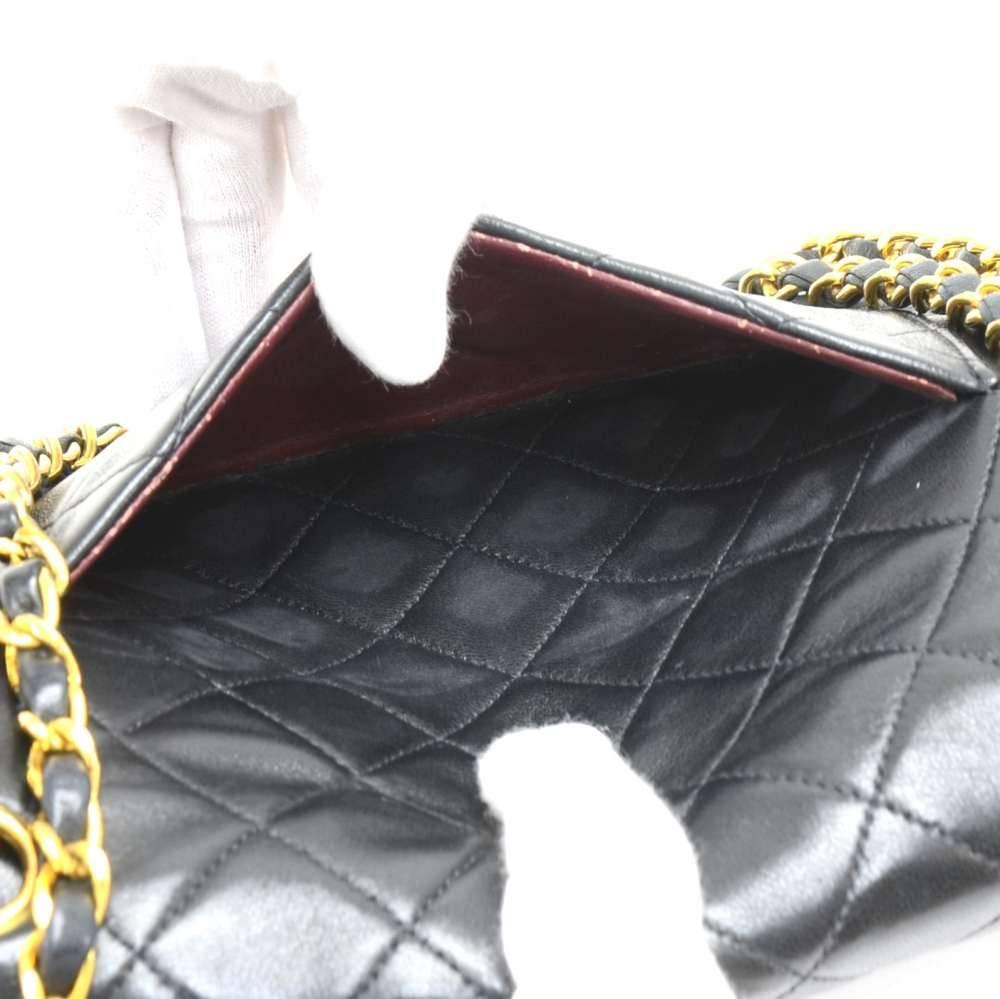 Chanel 2.55 10-Inch Double Flap Black Quilted Leather Vintage Shoulder Bag  7