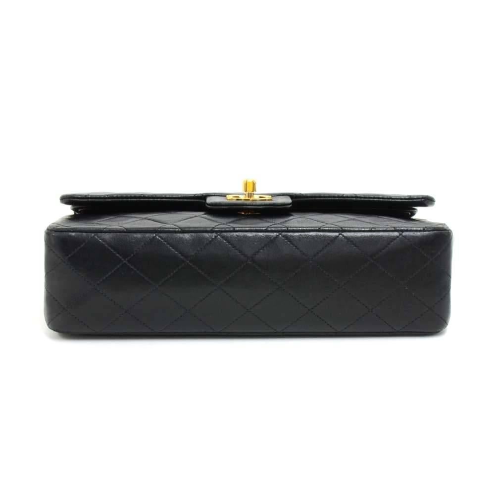 Chanel 2.55 10-Inch Double Flap Black Quilted Leather Vintage Shoulder Bag  1