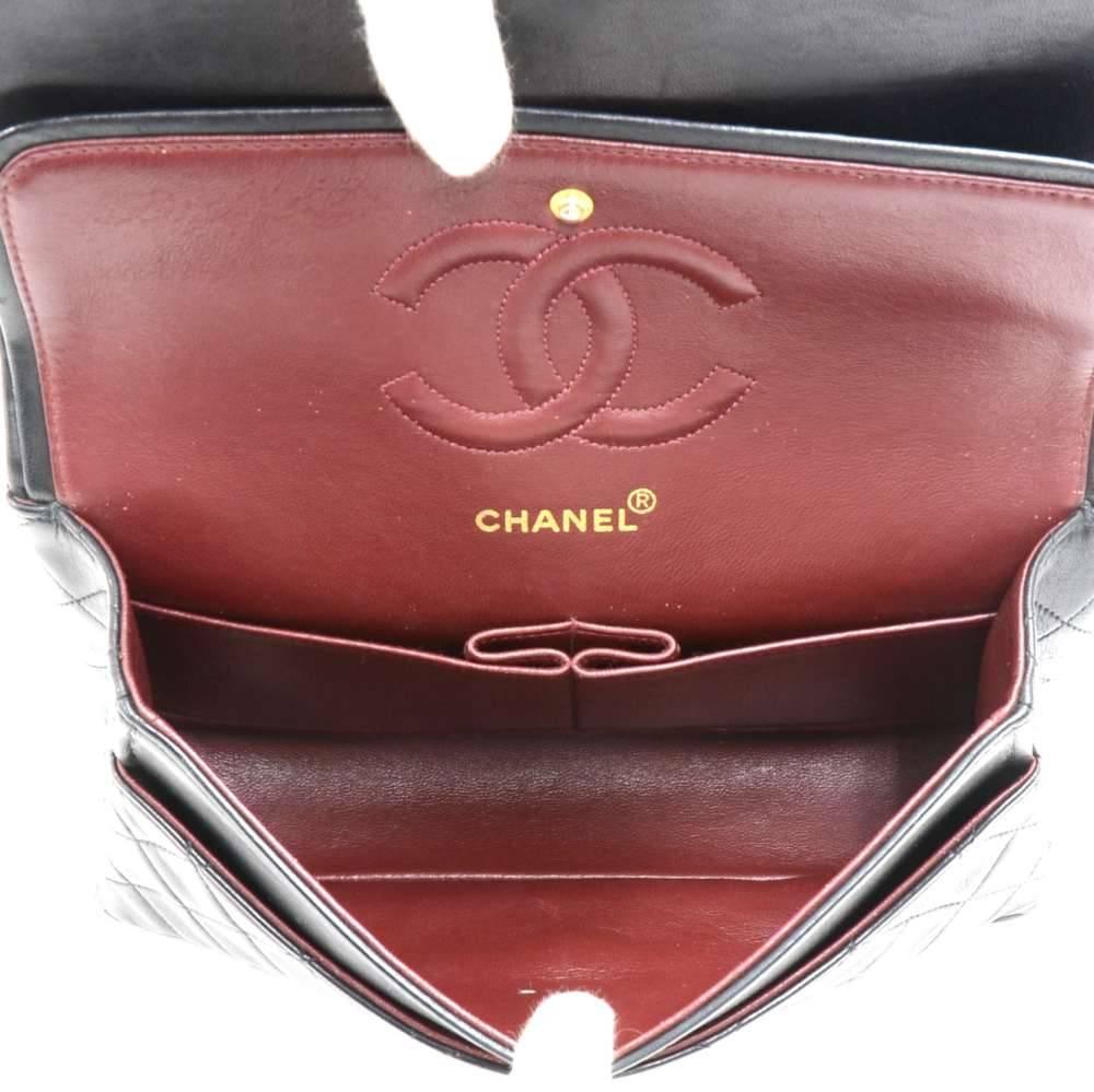 Chanel 2.55 10-Inch Double Flap Black Quilted Leather Vintage Shoulder Bag  5
