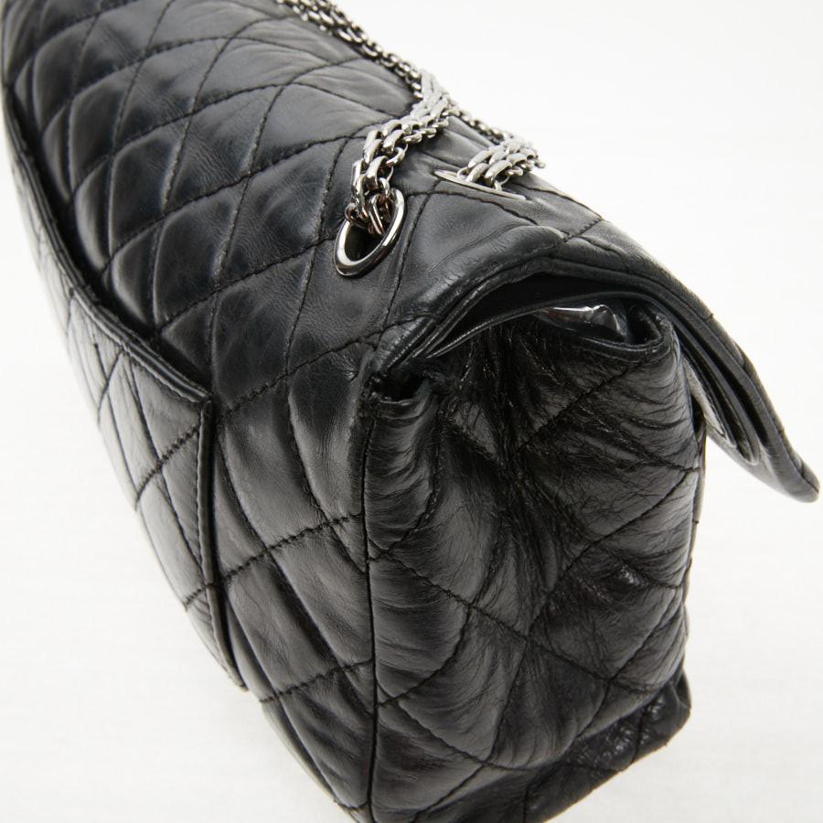 Vintage Chanel 2.55 Black Leather Handbag  4