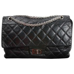 Retro Chanel 2.55 Black Leather Handbag 