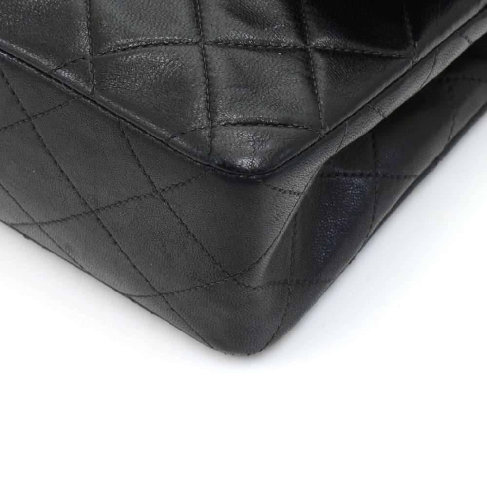 Vintage Chanel 2.55 Double Flap Black Quilted Leather Shoulder Bag  3