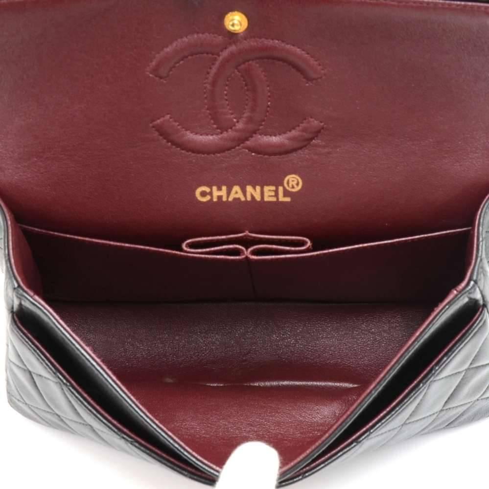 Vintage Chanel 2.55 Double Flap Black Quilted Leather Shoulder Bag  5