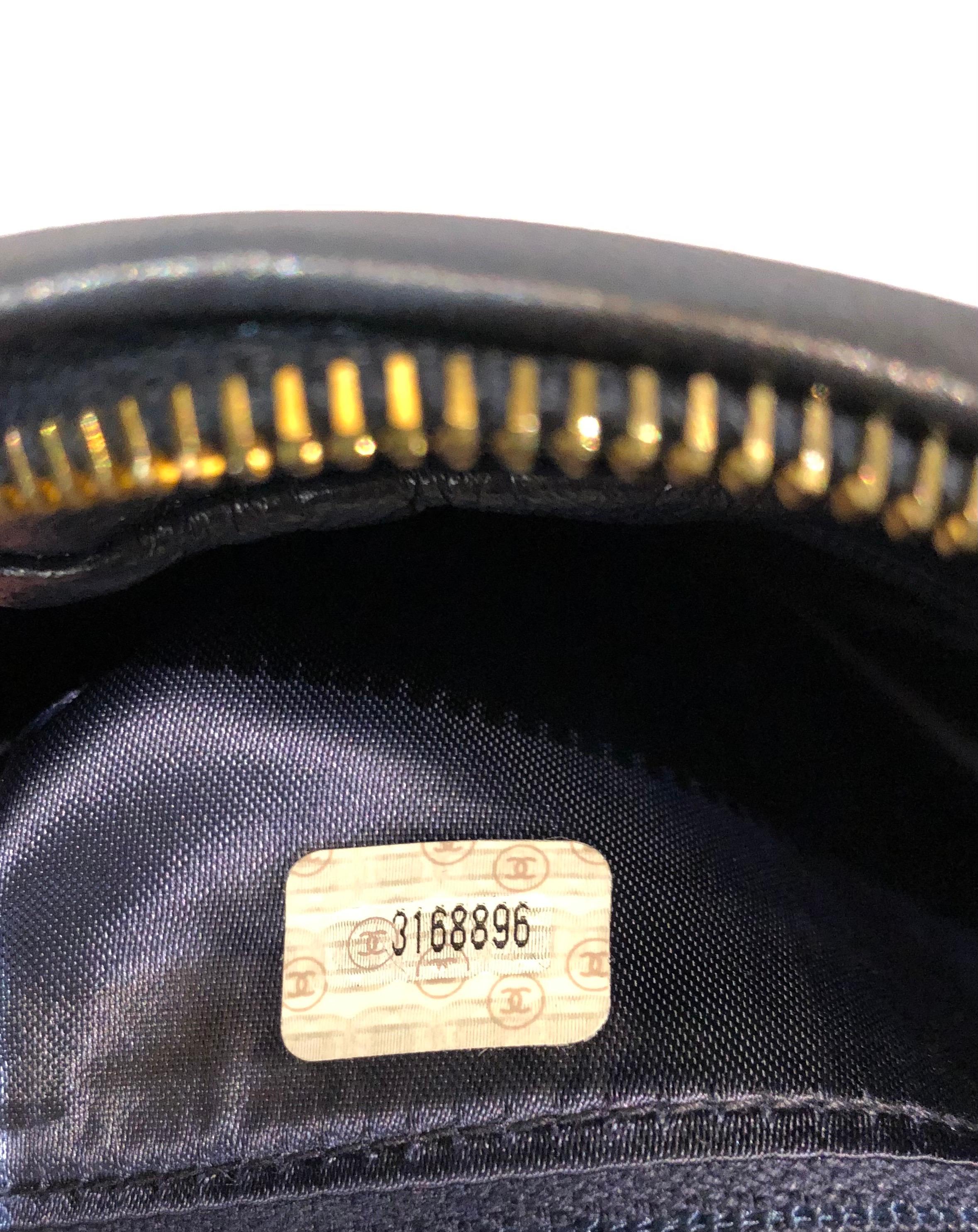 Chanel 28cm Navy Lambskin Triple CC Fringe Camera Shoulder Bag   For Sale 1