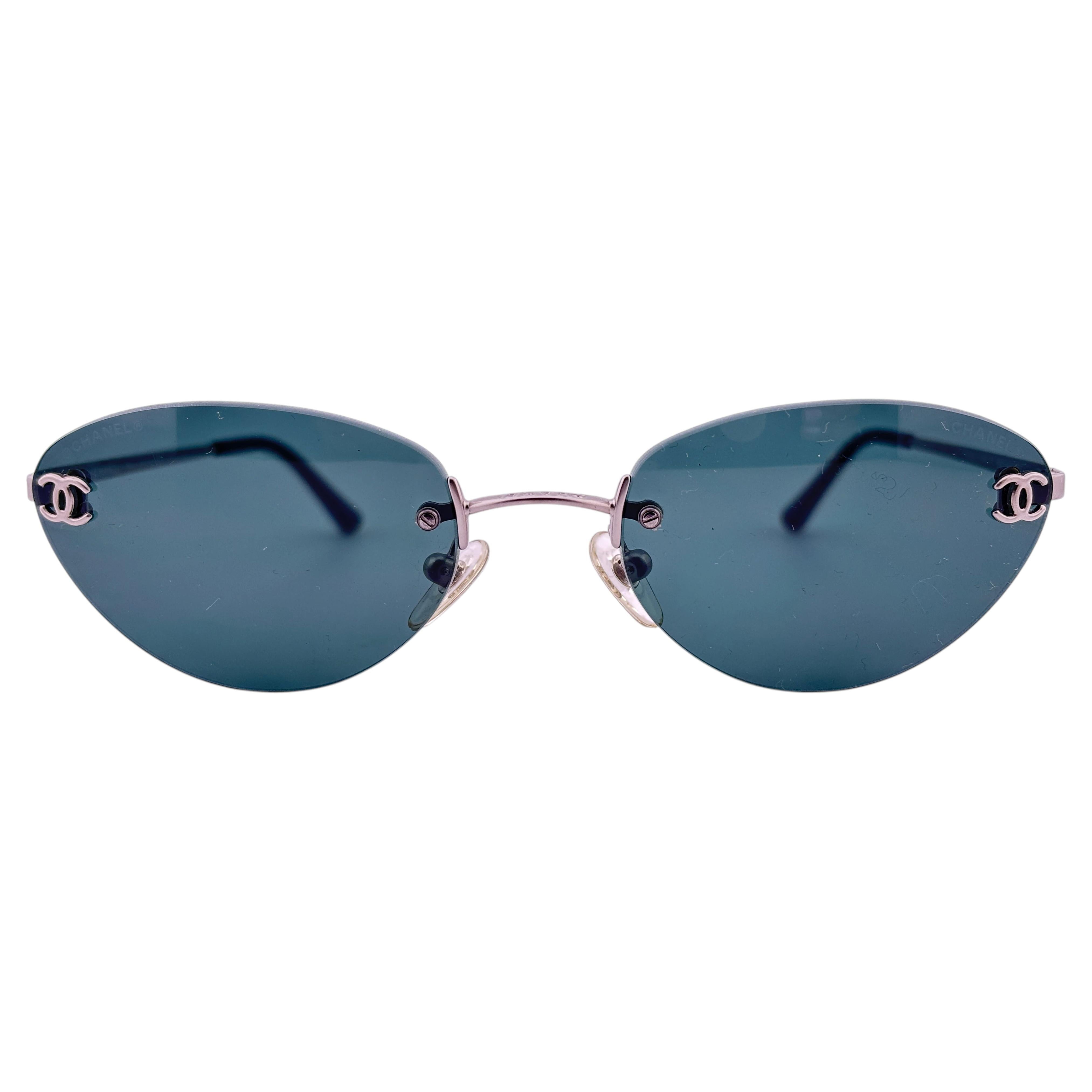 小物 CHANEL sunglasses Coco rimless y2k 4003 Vintage Chanel 4003 Rimless CC Frame Sunglasses Made In Italy Y2K