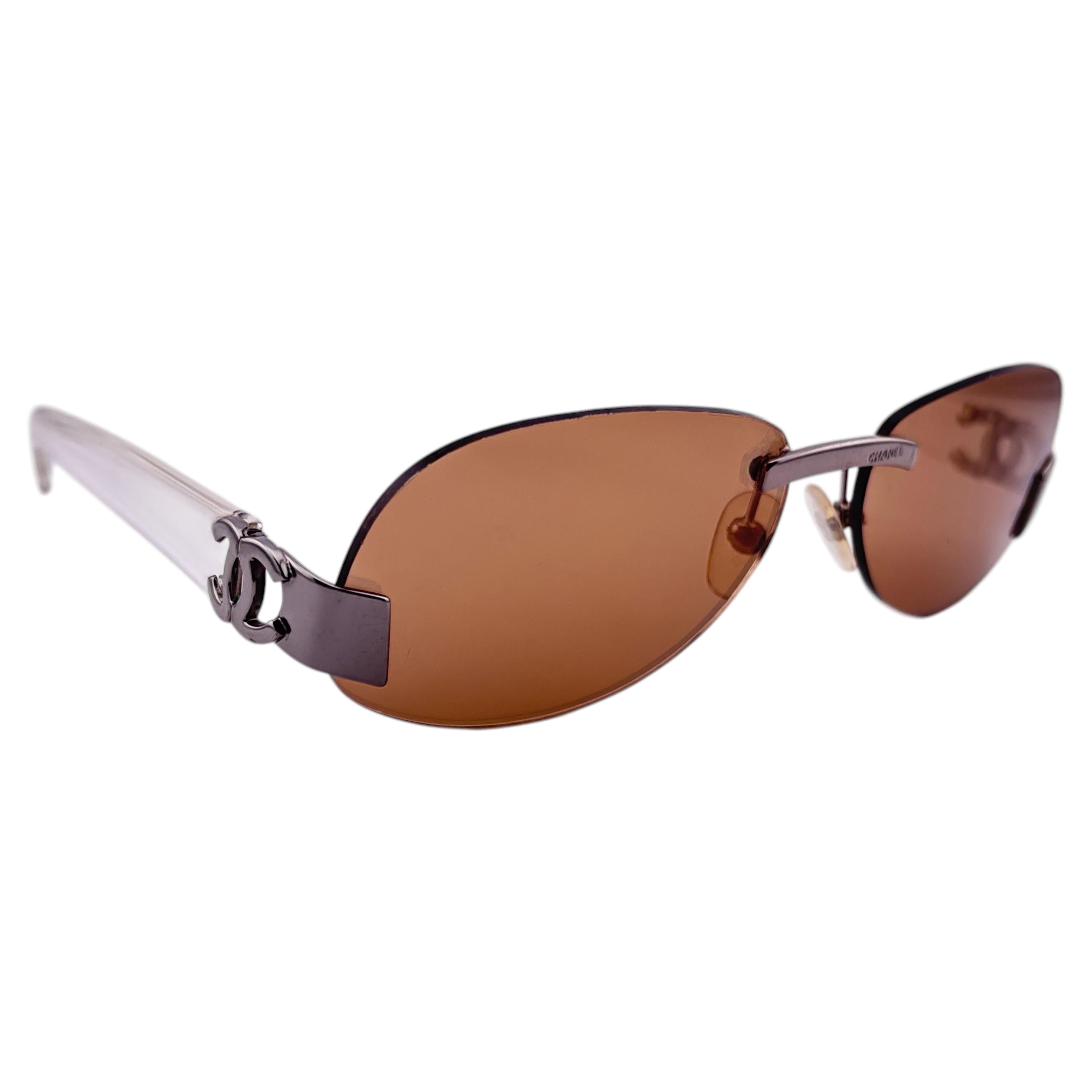 Vintage Chanel 4037 Rimless CC Frame Sunglasses Made In Italy Y2K