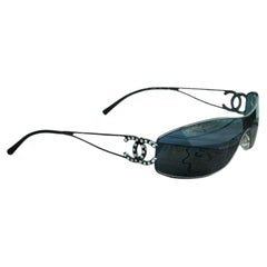 Vintage Chanel 4073B CC Swarovski Crystal Shield Sunglasses